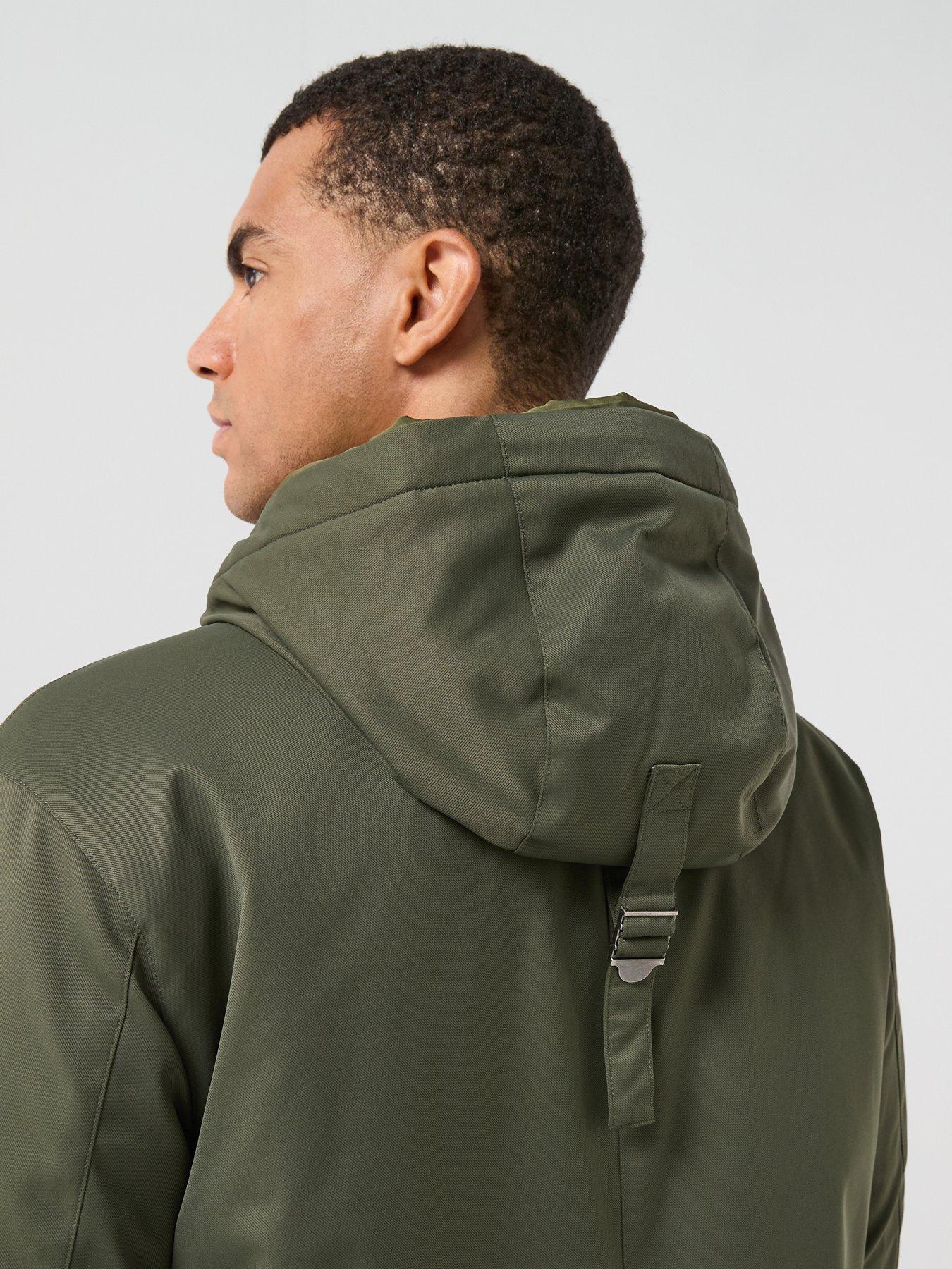 Image 6 of 6 of Lyle & Scott Lyle &amp; Scott Padded Fishtail Parka Coat - Green