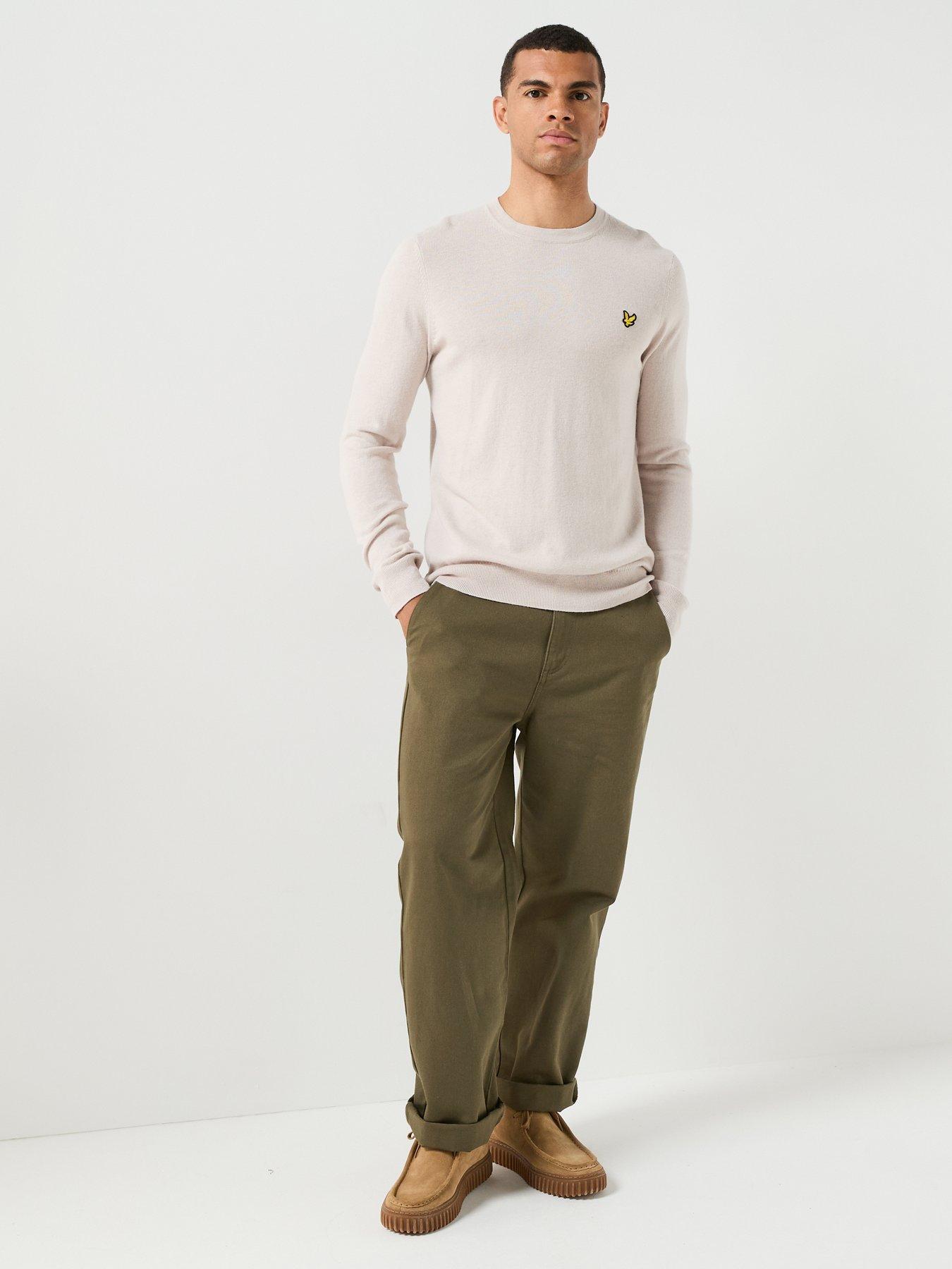 Image 3 of 6 of Lyle & Scott Lyle &amp; Scott Cotton Merino Crew Knitted Jumper - Cream