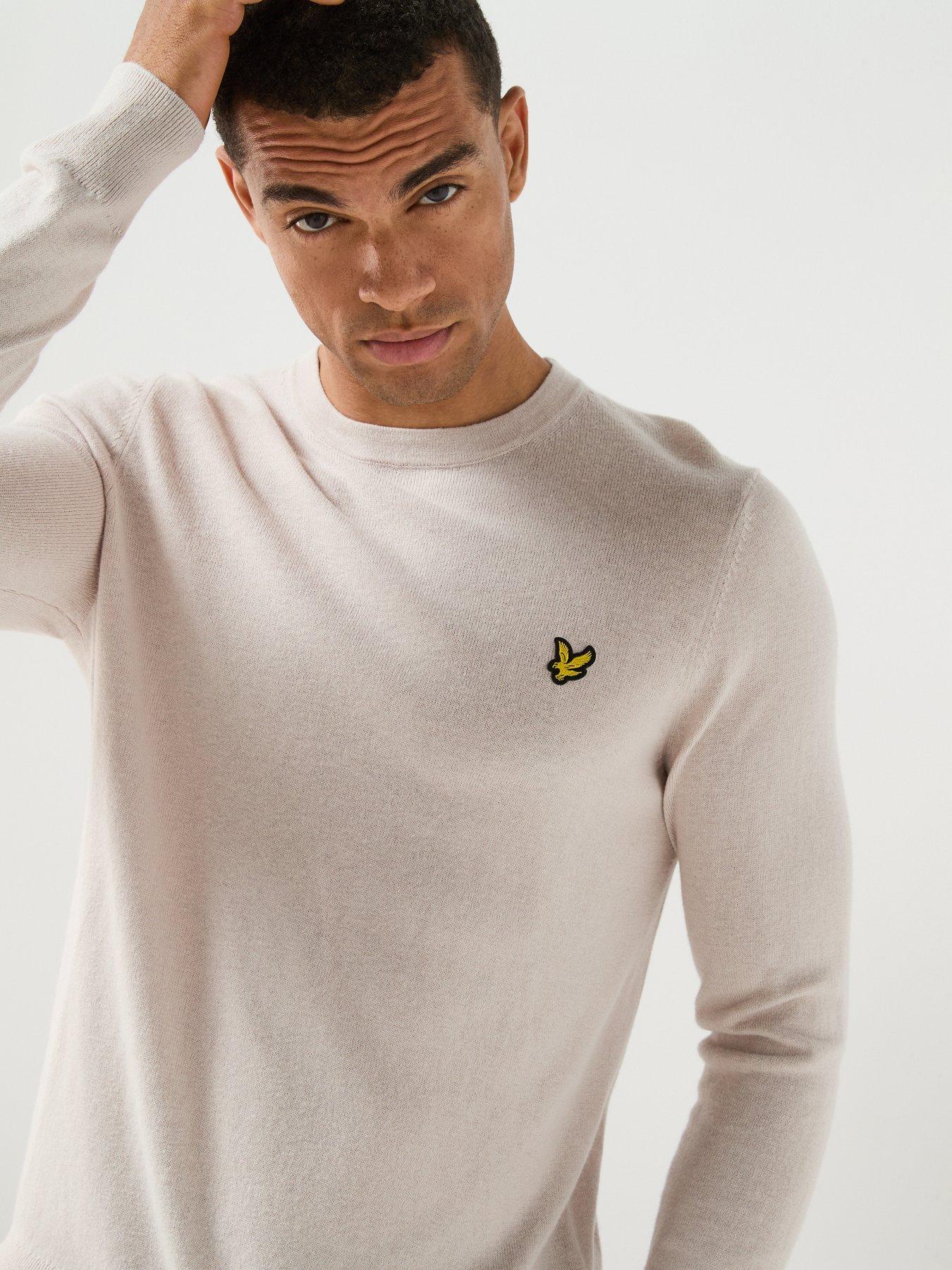 Image 5 of 6 of Lyle & Scott Lyle &amp; Scott Cotton Merino Crew Knitted Jumper - Cream