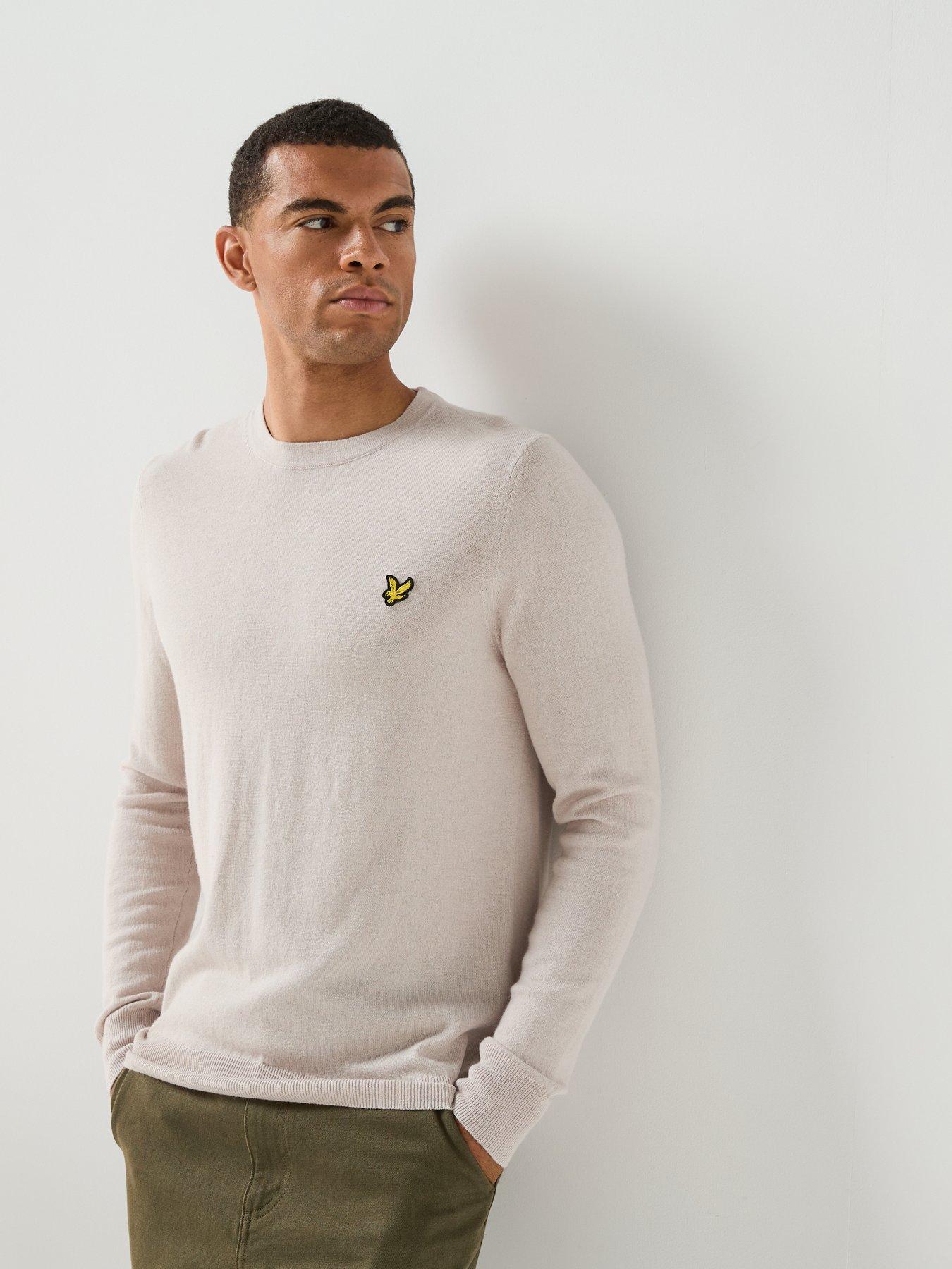 Image 6 of 6 of Lyle & Scott Lyle &amp; Scott Cotton Merino Crew Knitted Jumper - Cream