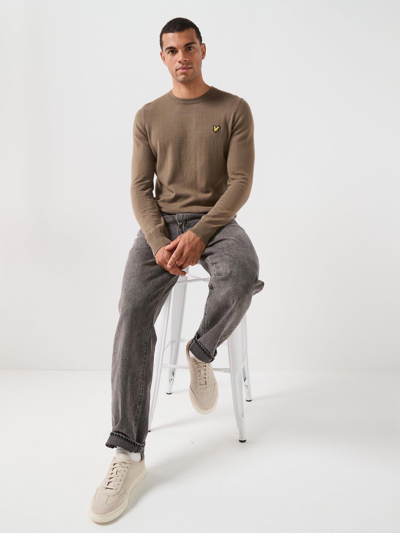 Image 5 of 5 of Lyle & Scott Lyle &amp; Scott Cotton Merino Crew Knitted Jumper - Green