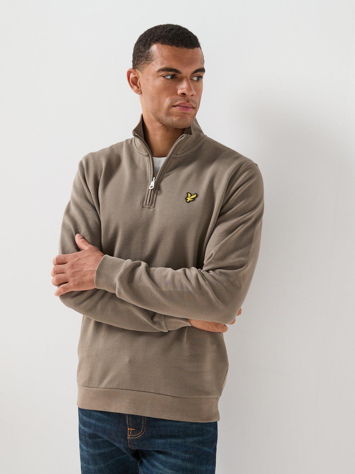Image 1 of 6 of Lyle & Scott Loopback 1/4 Zip Sweatshirt - Green