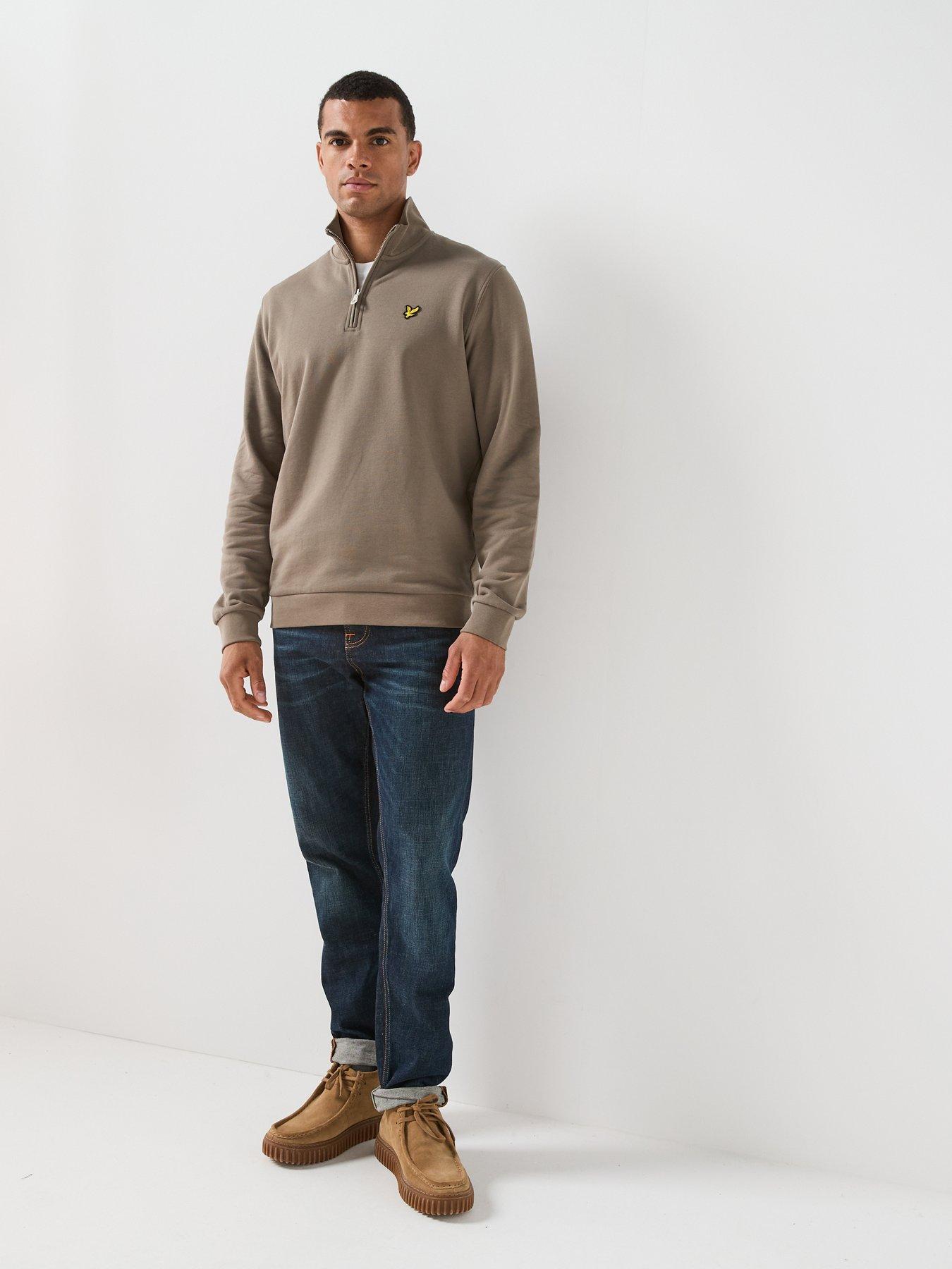 Image 3 of 6 of Lyle & Scott Loopback 1/4 Zip Sweatshirt - Green
