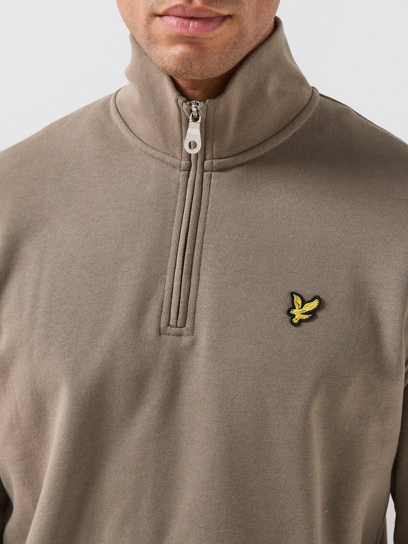 Image 4 of 6 of Lyle & Scott Loopback 1/4 Zip Sweatshirt - Green