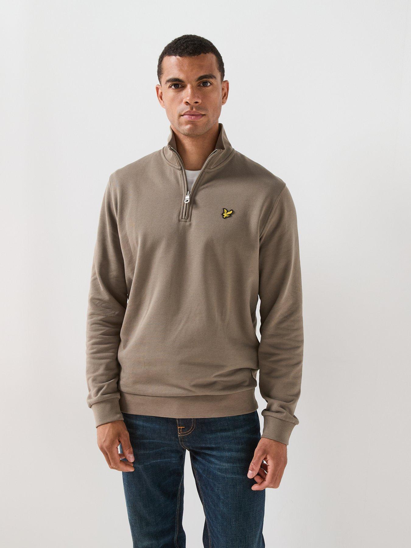Image 6 of 6 of Lyle & Scott Loopback 1/4 Zip Sweatshirt - Green