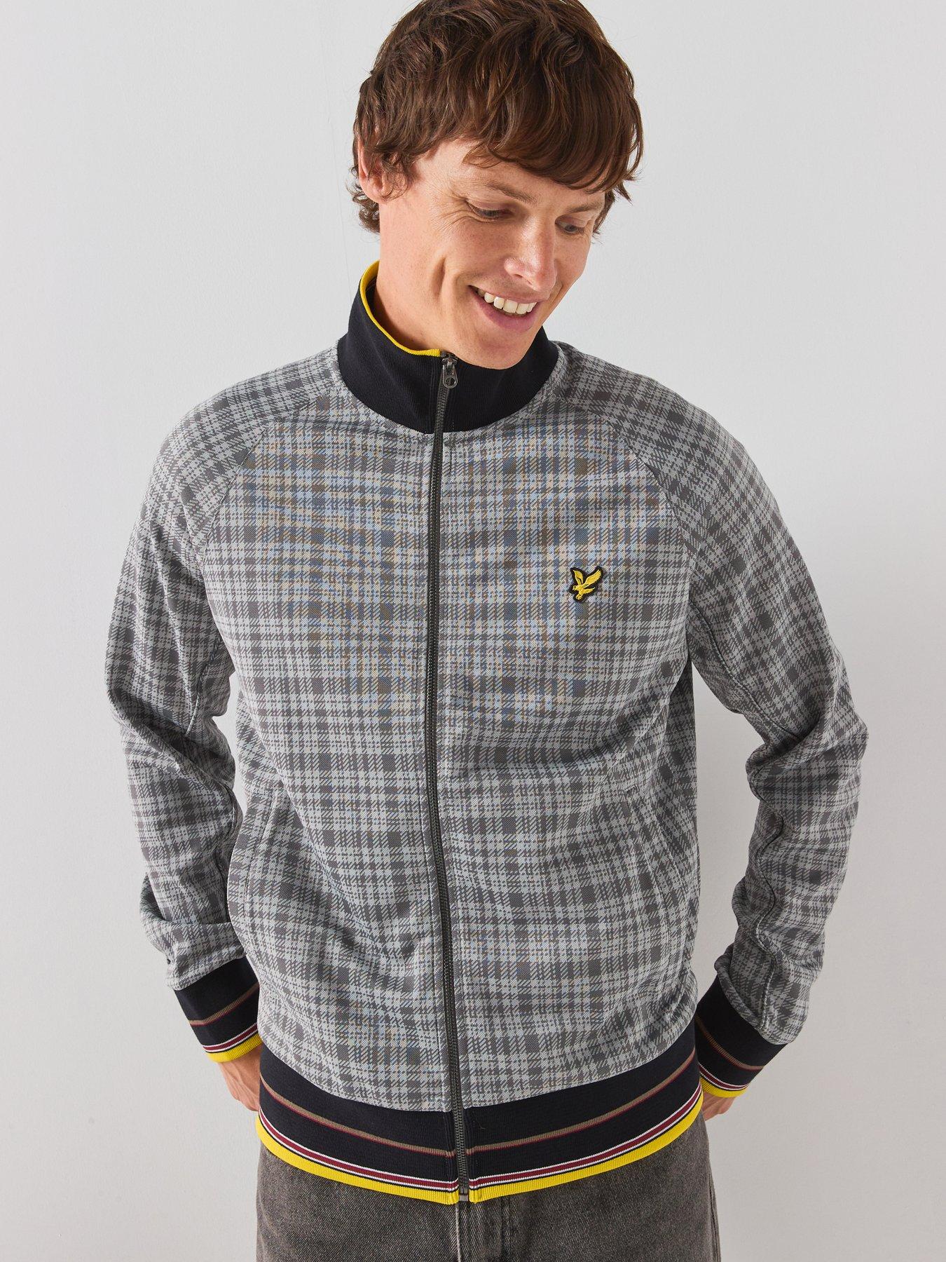 Image 1 of 6 of Lyle & Scott Hawick Check Track Jacket - Grey