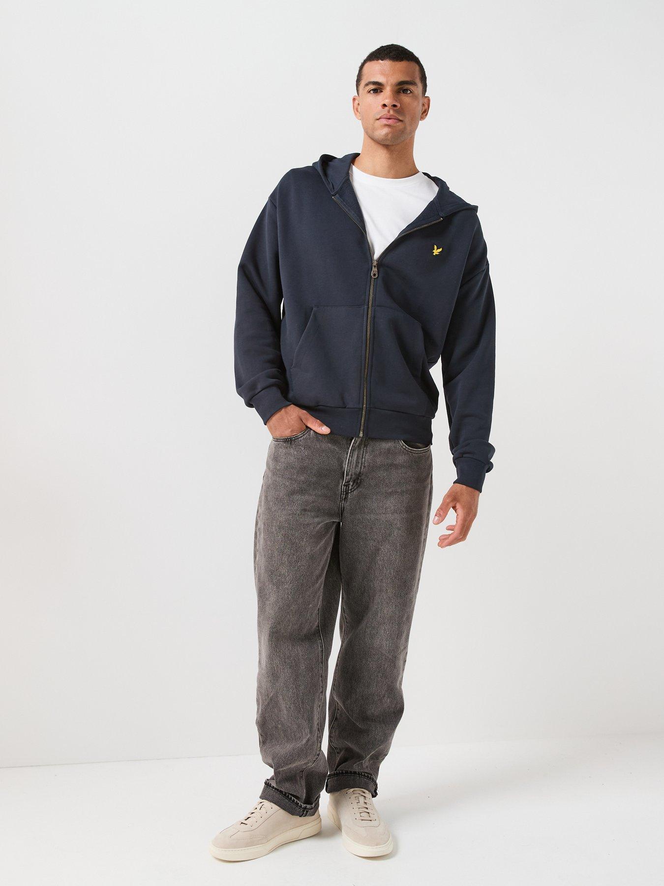 Image 3 of 6 of Lyle & Scott Heavyweight Relaxed Loopback Full Zip Hoodie - Navy