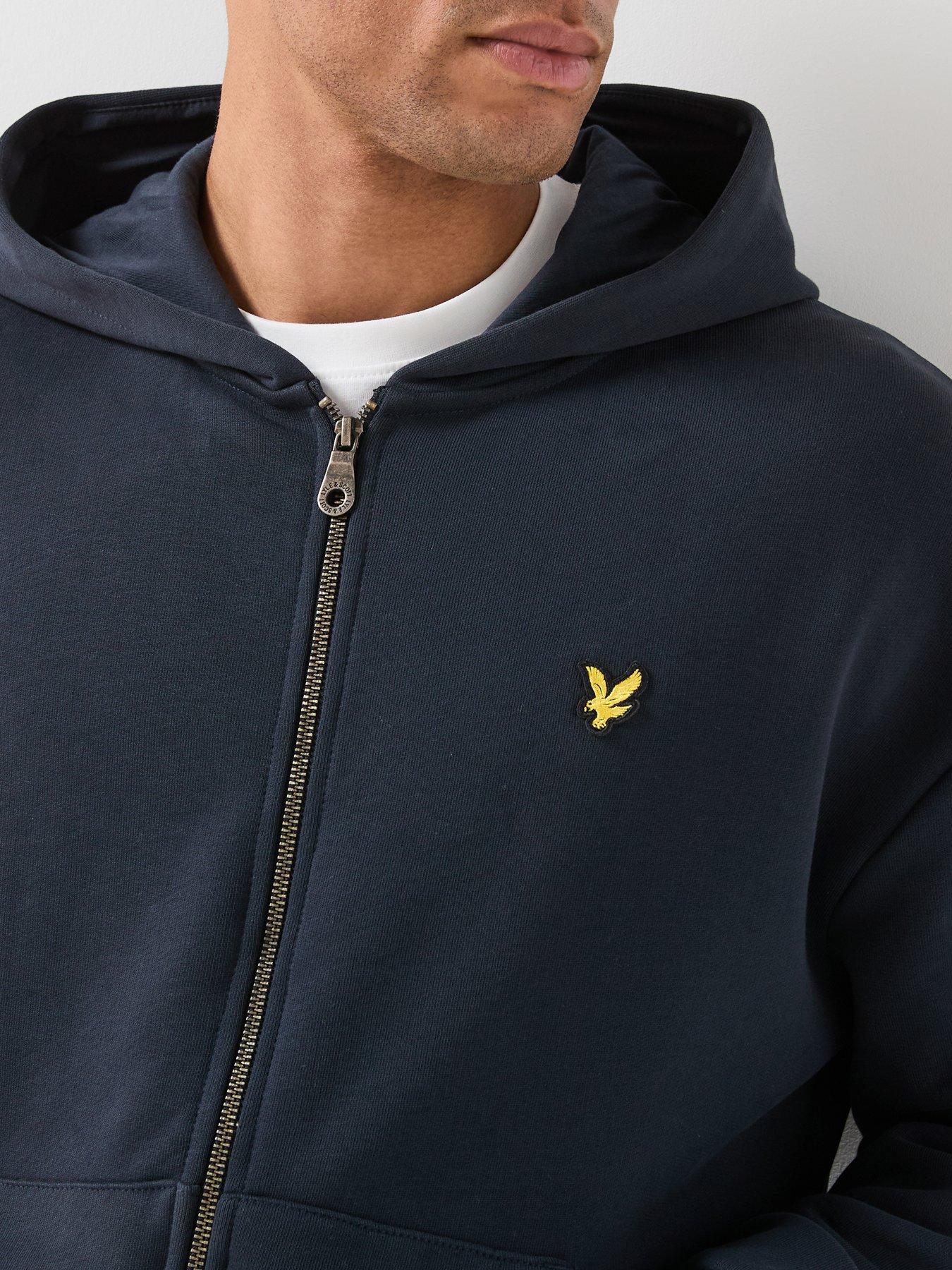 Image 4 of 6 of Lyle & Scott Heavyweight Relaxed Loopback Full Zip Hoodie - Navy