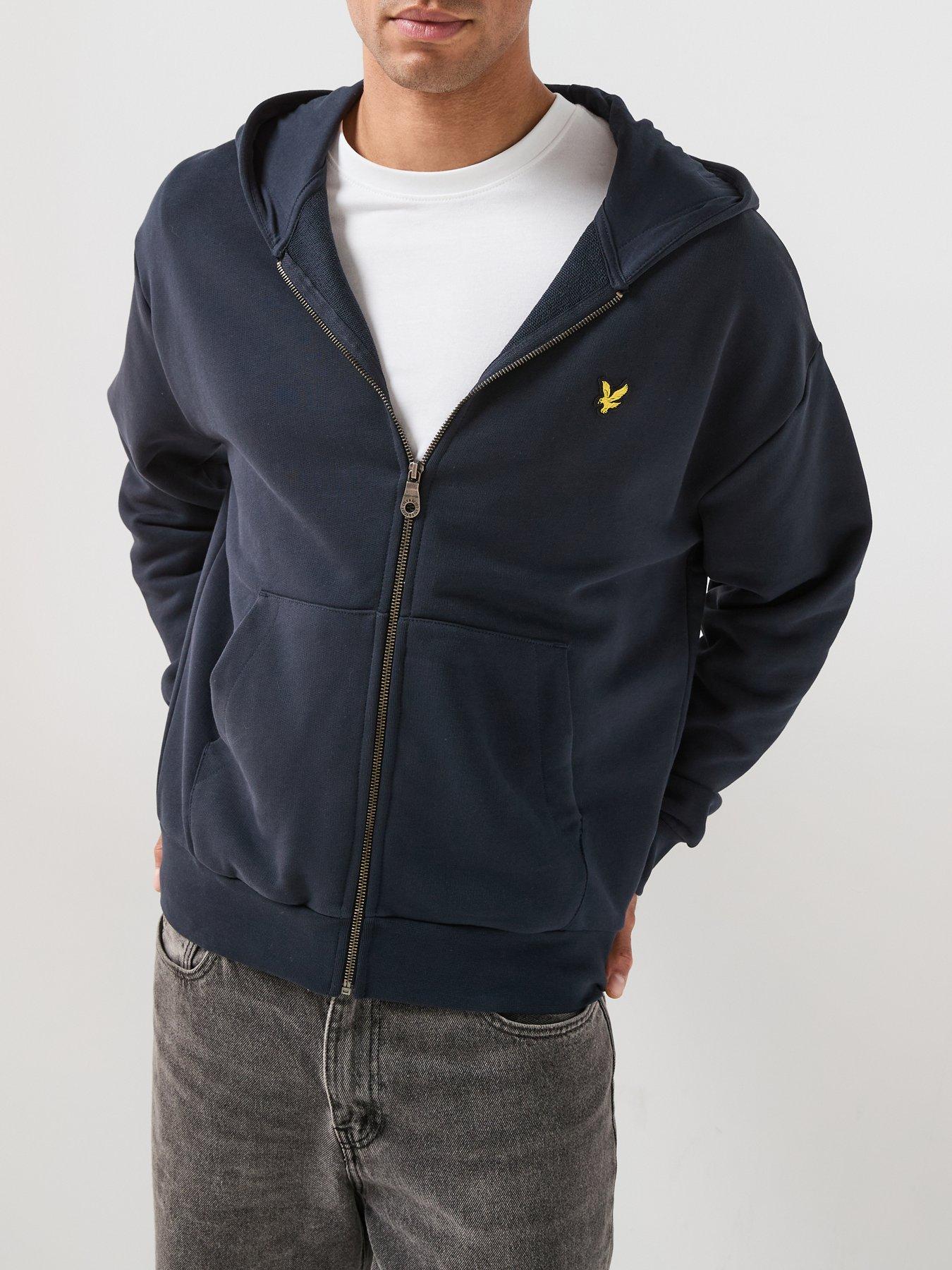 Image 6 of 6 of Lyle & Scott Heavyweight Relaxed Loopback Full Zip Hoodie - Navy