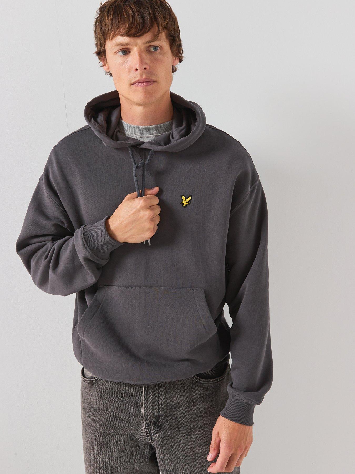 Lyle & Scott Heavyweight Relaxed Loopback Pullover Hoodie, Grey, Size L, Men
