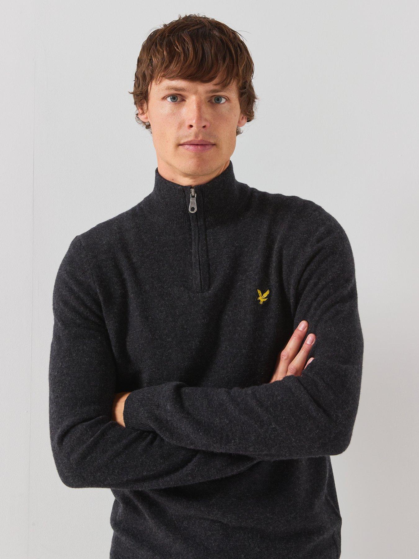 Lyle and Scott Men's Lambswool Blend 1/4 Zip Jumper - Black - Size M - Image 3