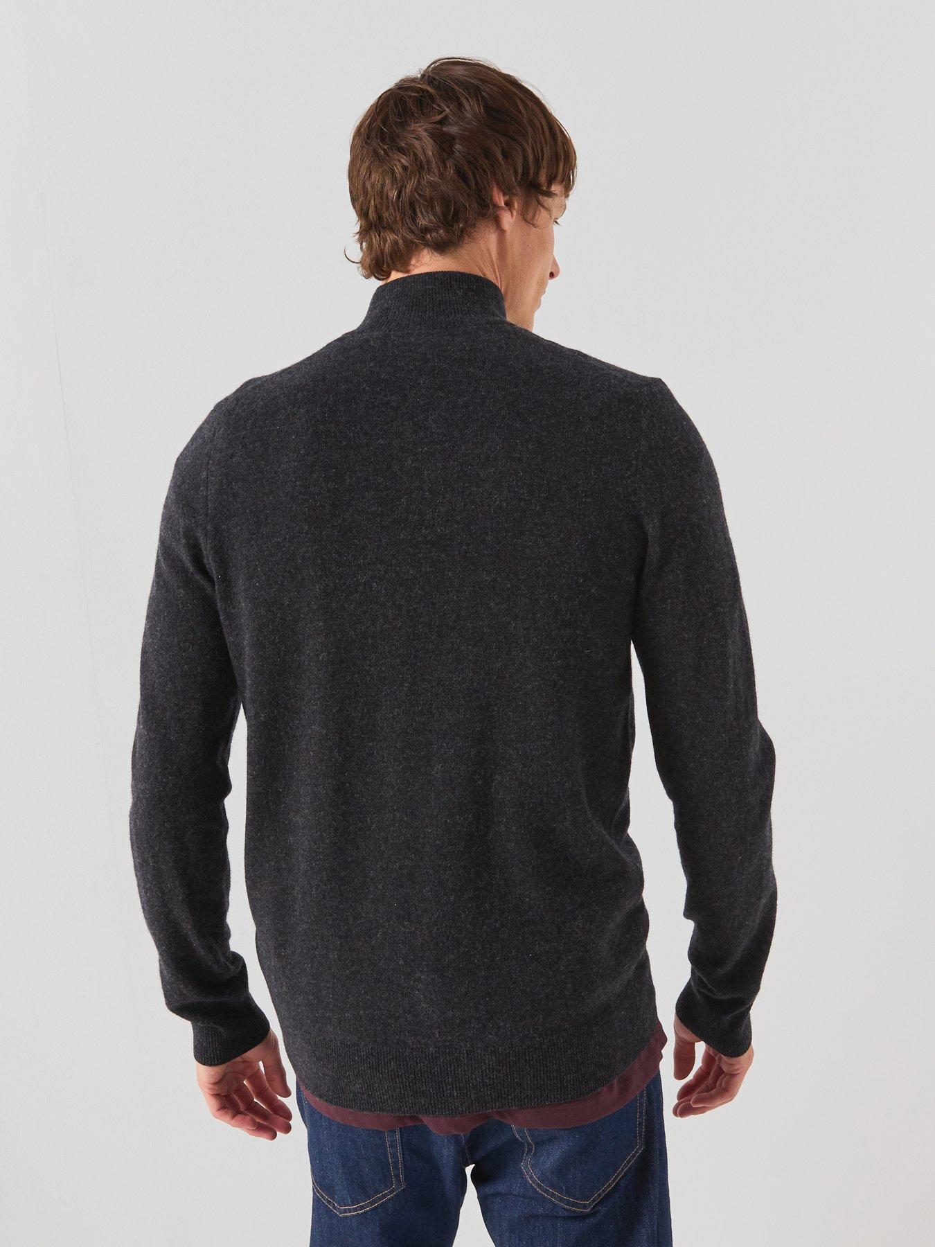 Image 2 of 6 of Lyle & Scott Lyle &amp; Scott Lambswool Blend Quarter Zip Knitted Jumper - Black