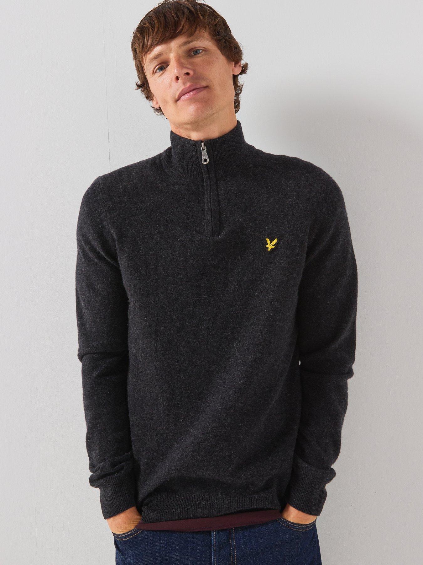 Image 6 of 6 of Lyle & Scott Lyle &amp; Scott Lambswool Blend Quarter Zip Knitted Jumper - Black