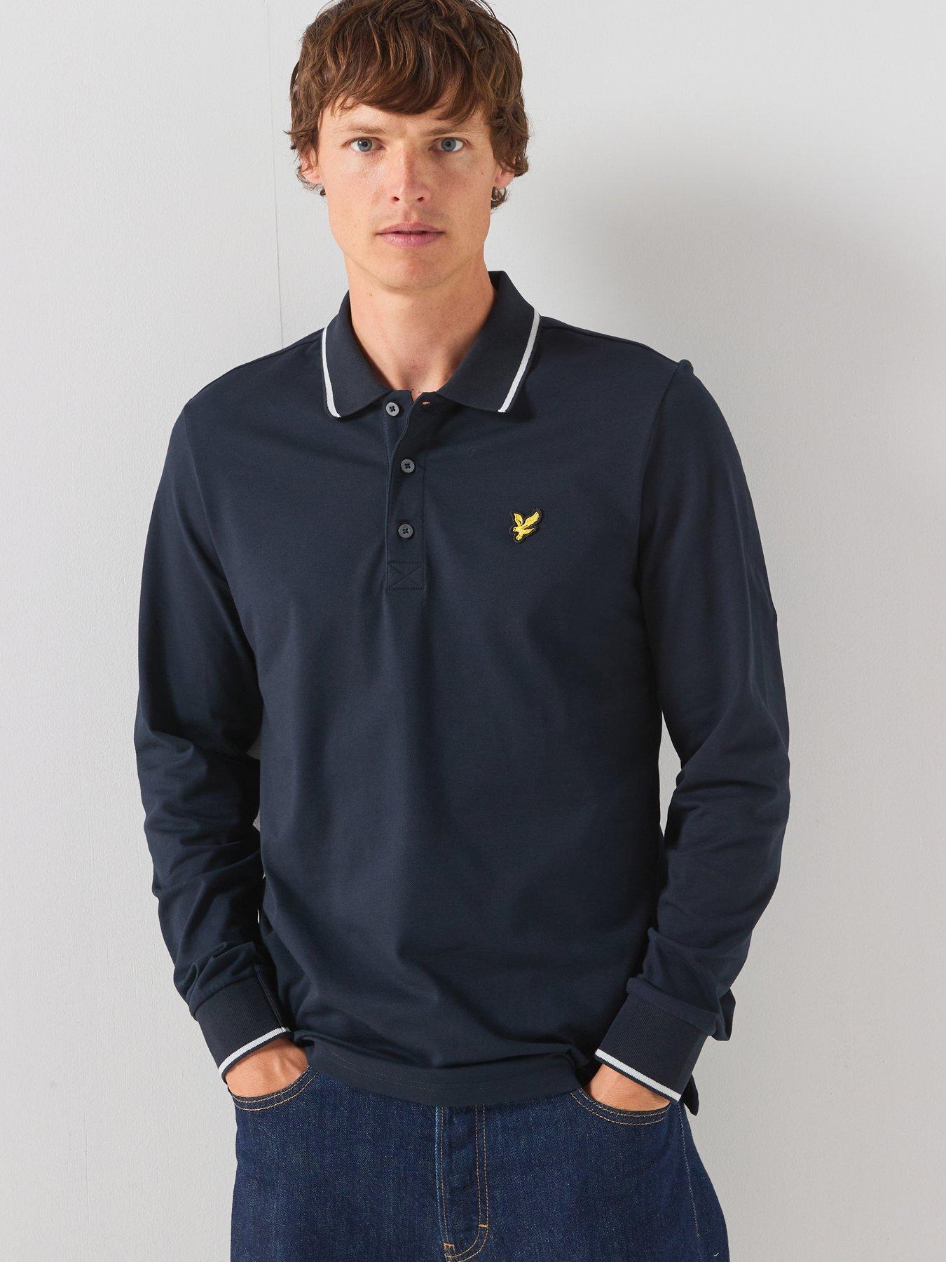 Lyle and Scott   Tipped Long Sleeve Polo Shirt in Men's Size XL - Image 3