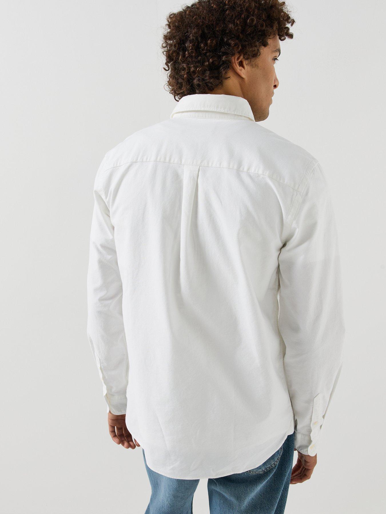Image 2 of 6 of Lyle & Scott Mens Plain Button-Down Oxford Shirt - White