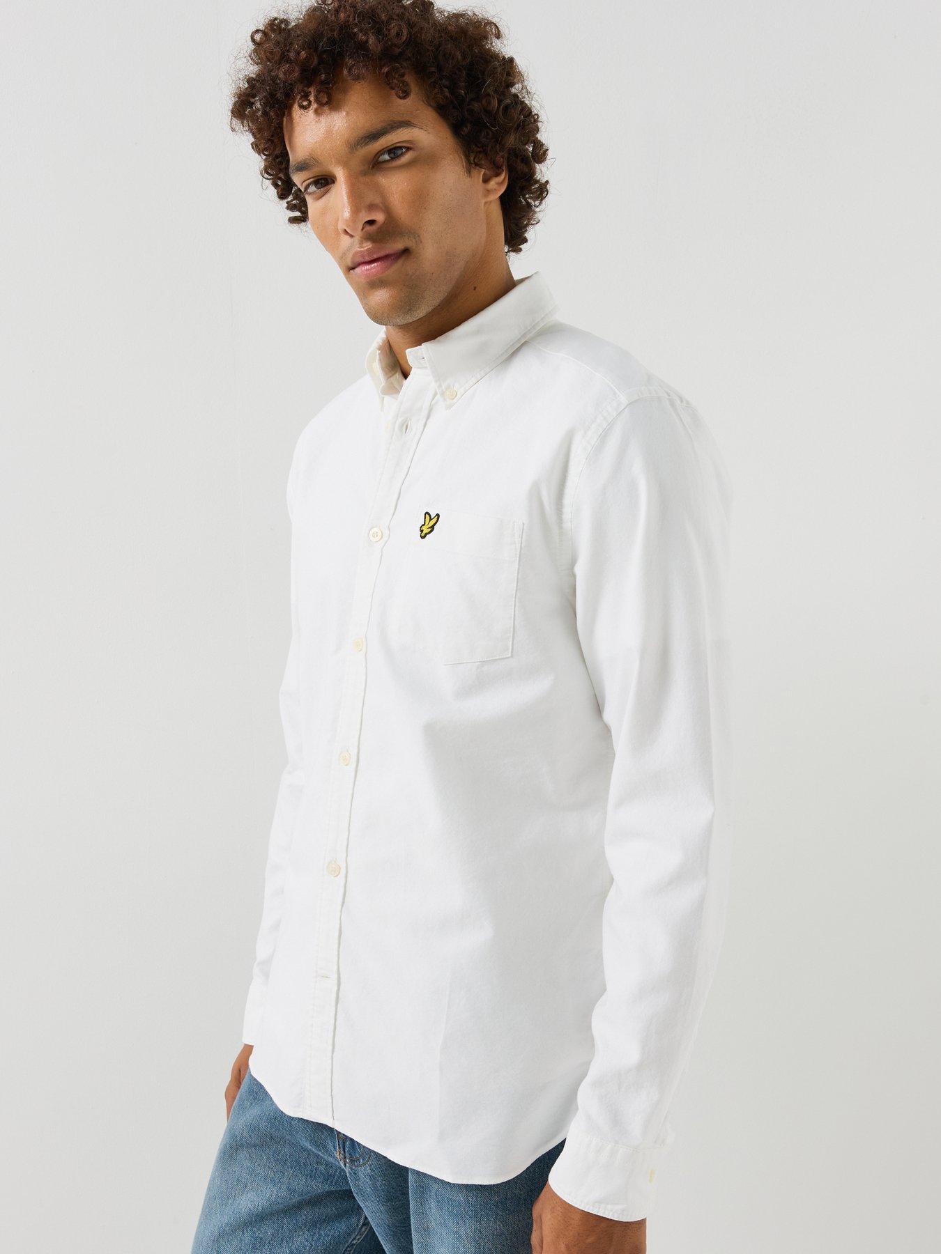 Image 5 of 6 of Lyle & Scott Mens Plain Button-Down Oxford Shirt - White