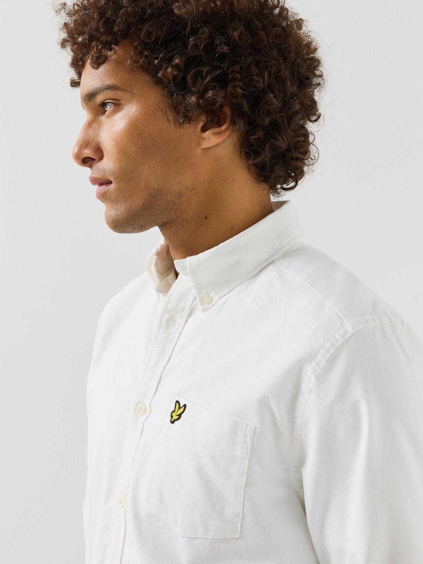 Image 6 of 6 of Lyle & Scott Mens Plain Button-Down Oxford Shirt - White