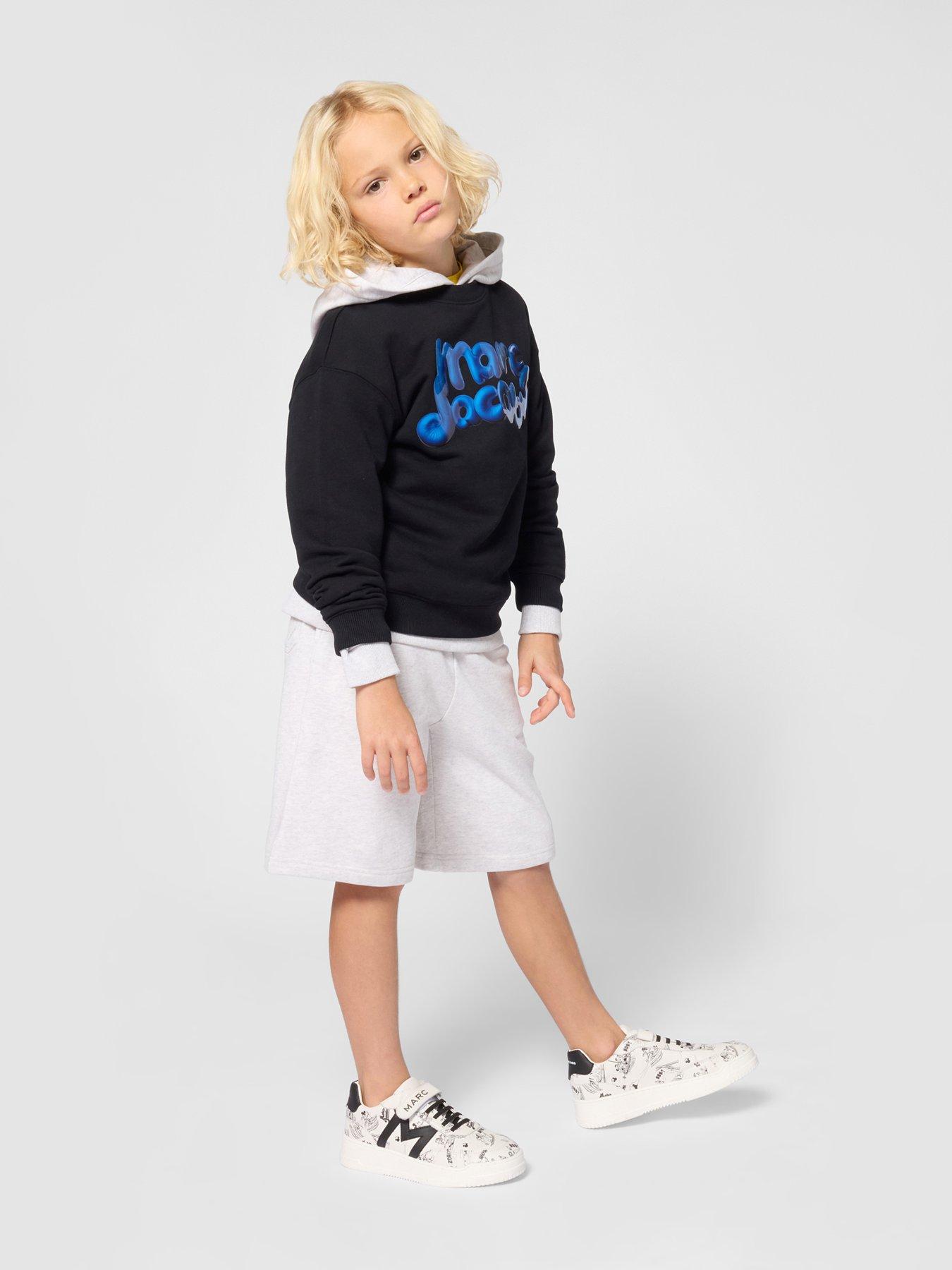 Image 1 of 5 of MARC JACOBS Boys Logo Print Cotton Sweatshirt - Black
