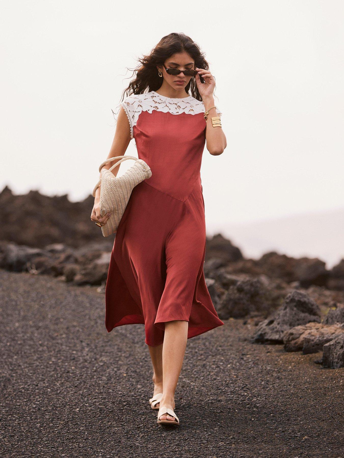 red lace dress uk Buy Lipsy Red Curve Lace Short Sleeve Mini Shift Dress from the Next UK  online shop