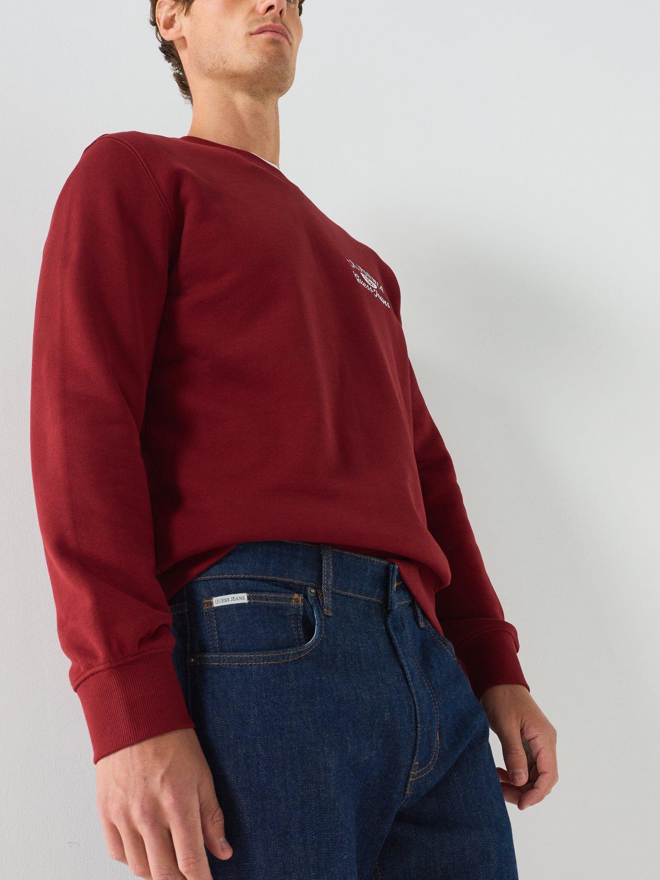 Image 5 of 5 of Guess Jeans Mens Straight Fit Five-Pocket Dark Blue Jeans - Dark Blue