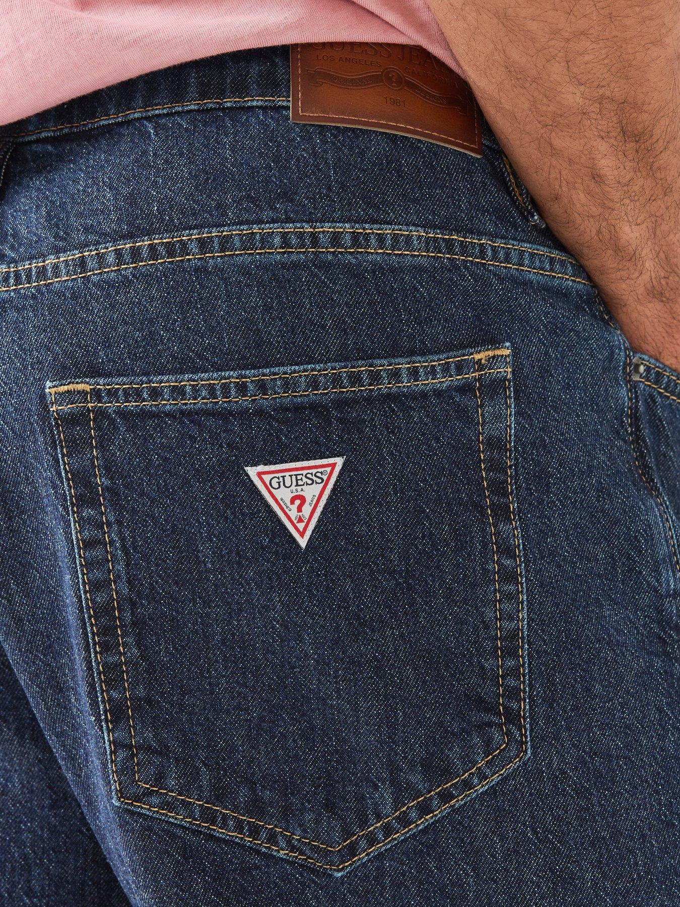 Image 4 of 6 of Guess Jeans Mens G15 Relaxed Taper Fit Jeans - Dark Blue