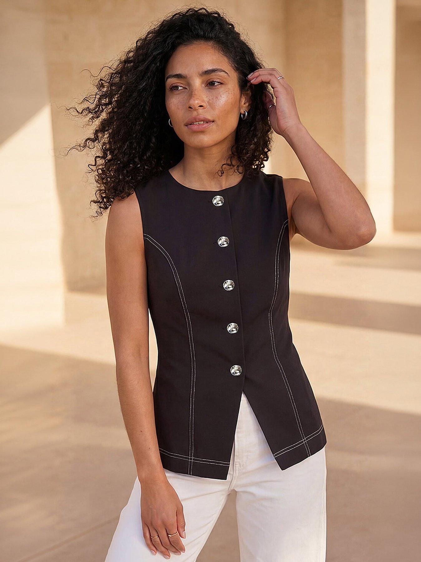 Image 1 of 4 of Roman Contrast Stitch Waistcoat