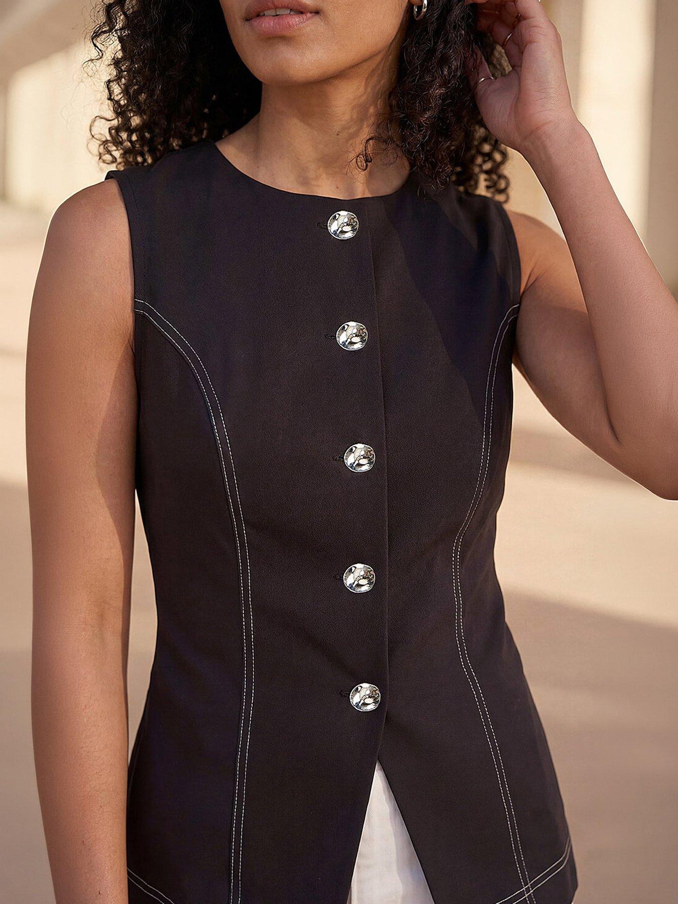 Image 2 of 4 of Roman Contrast Stitch Waistcoat