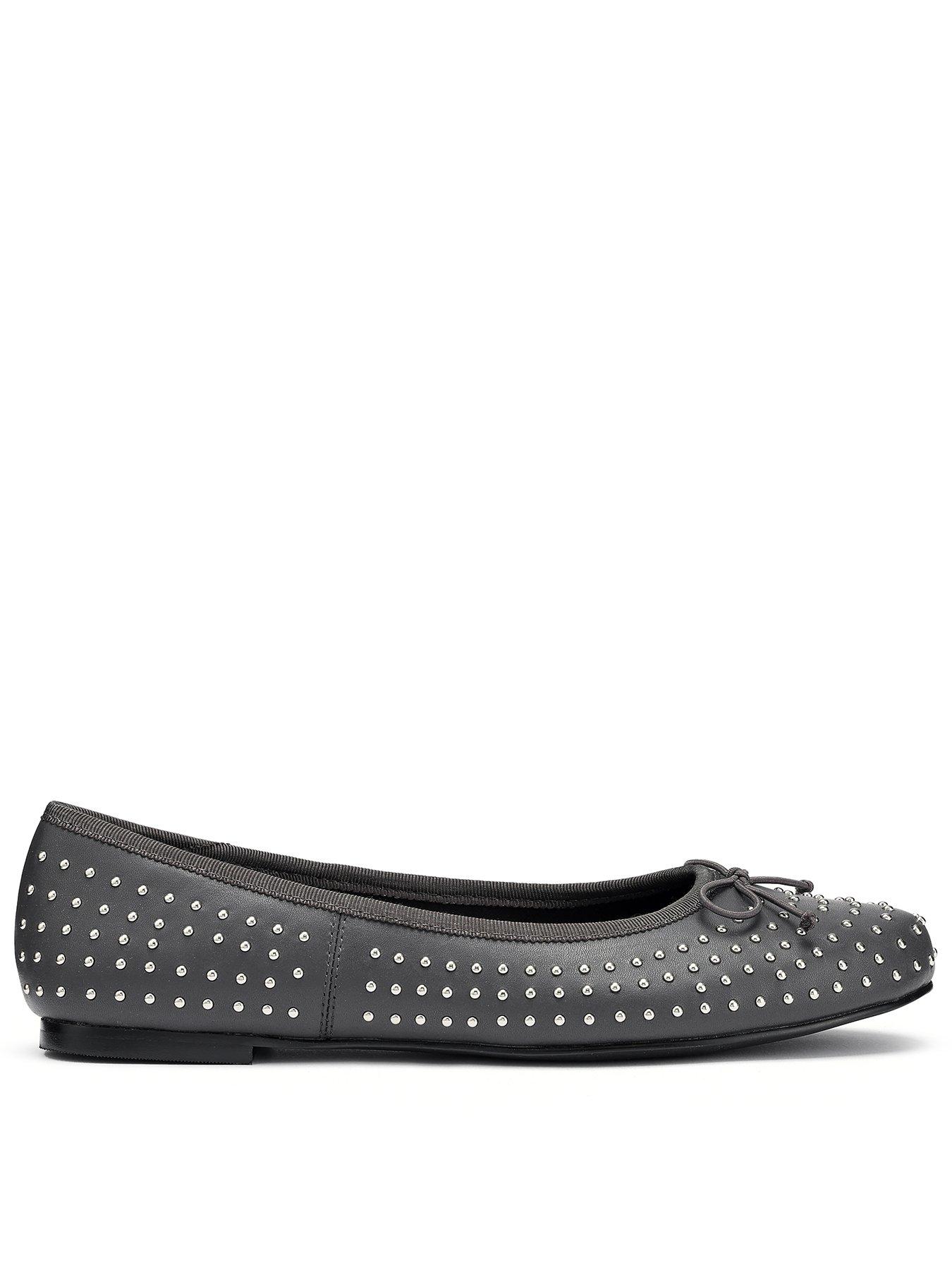 Image 1 of 5 of Hotter Ebba Stud Ballerina - Dark Grey