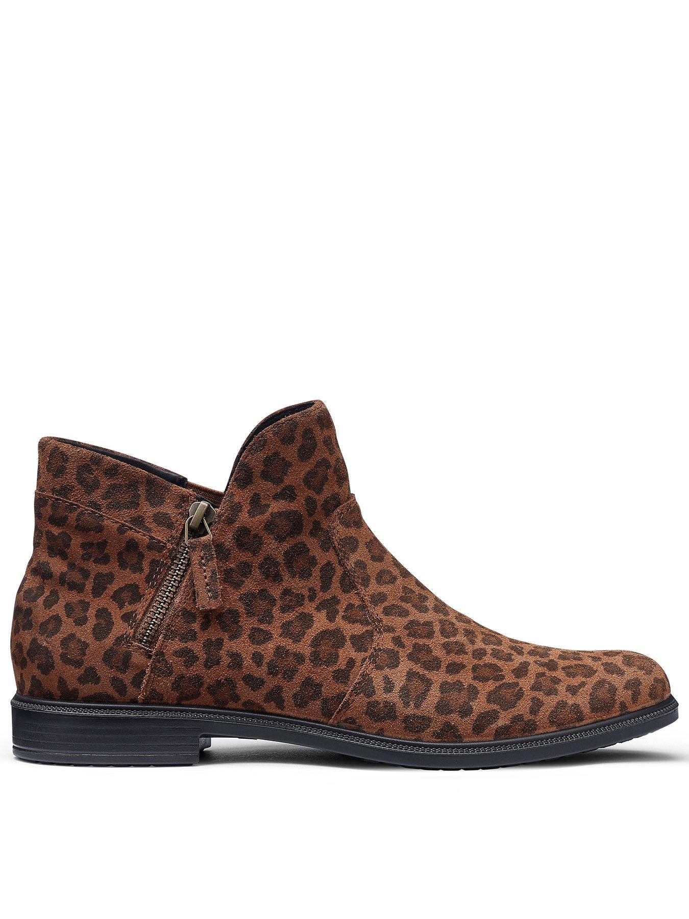 Hotter Ludlow Wide Fit Zip Boot - Leopard