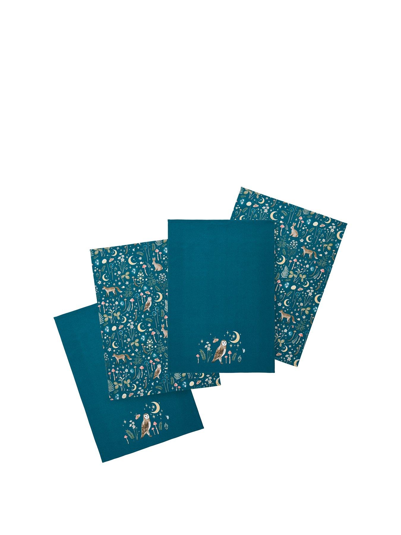 Image 2 of 3 of Catherine Lansfield 100% Cotton Enchanted Twilight Tea Towels 4 Pack
