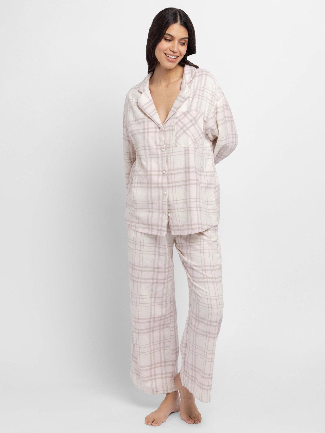 Image 1 of 5 of DORINA Womens Harper Check Woven Pyjama Set - Ivory
