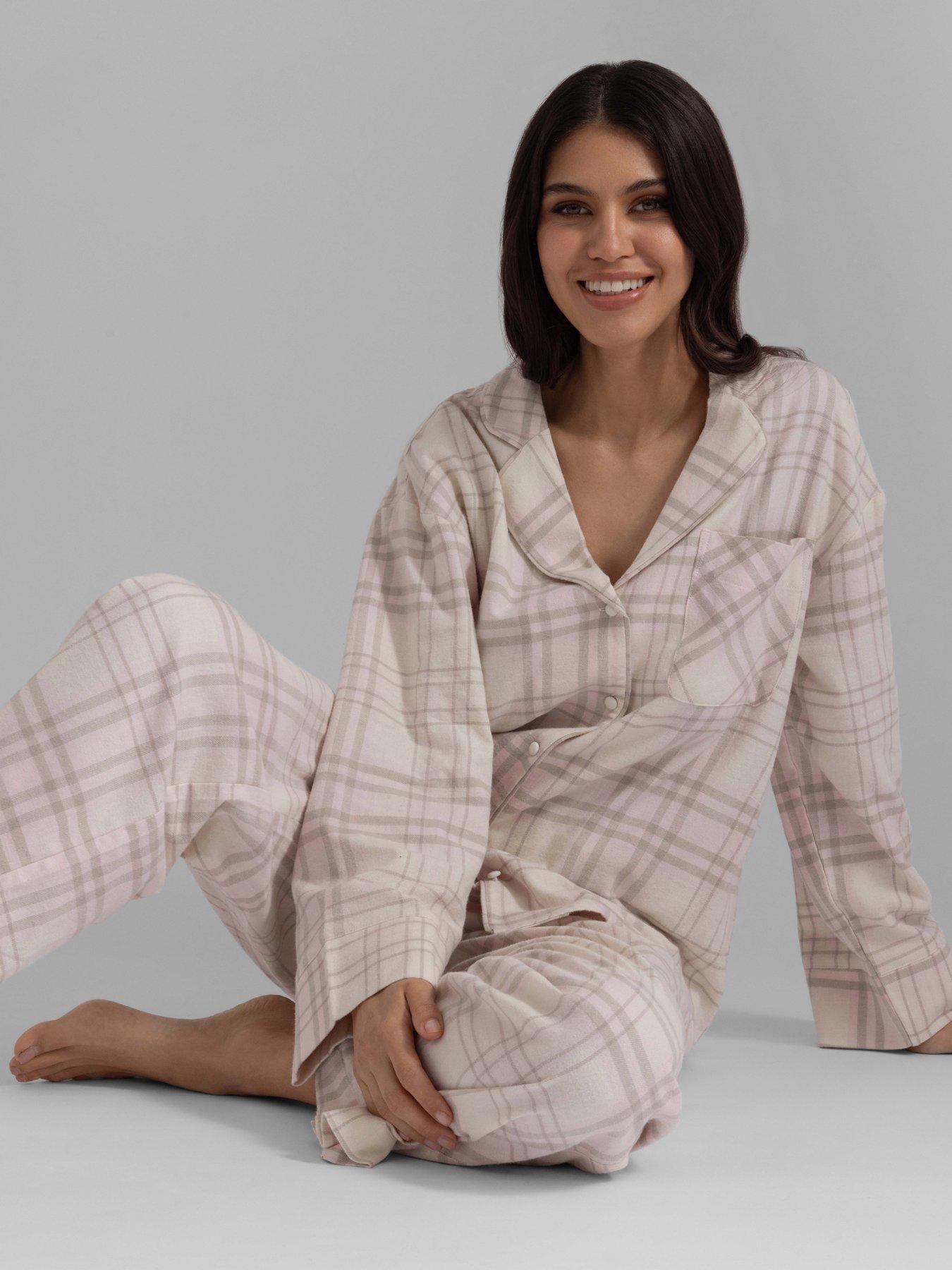 Image 3 of 5 of DORINA Womens Harper Check Woven Pyjama Set - Ivory