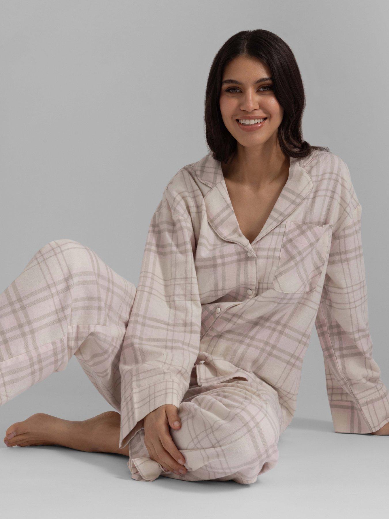 Image 5 of 5 of DORINA Womens Harper Check Woven Pyjama Set - Ivory