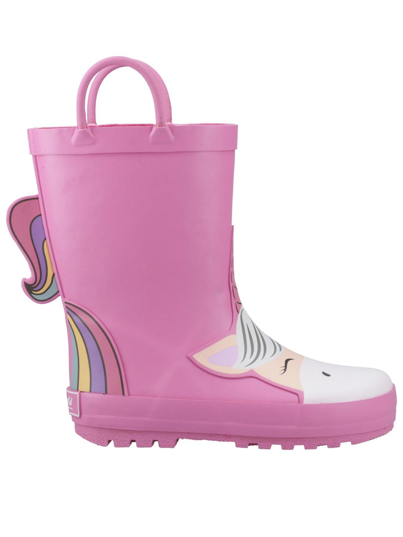 Cotswold Puddle 3D Rubber Wellington Boots for Girls, Pink, UK 12 / EU 31 / US 13 - Image 4