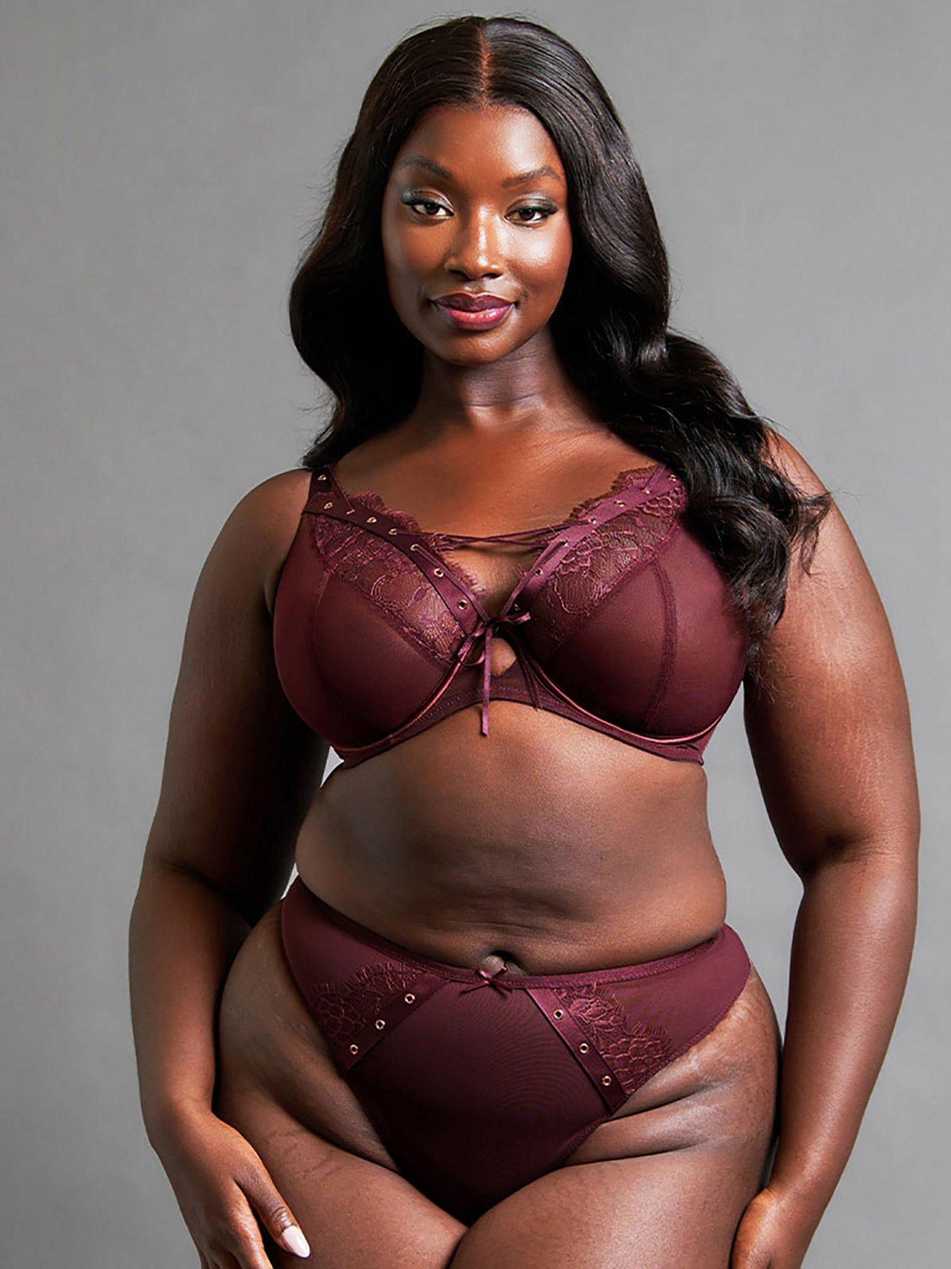 Curvy Kate Scantilly by Curvy Kate Laced Up Plunge Bra (Second Sizes) - Merlot