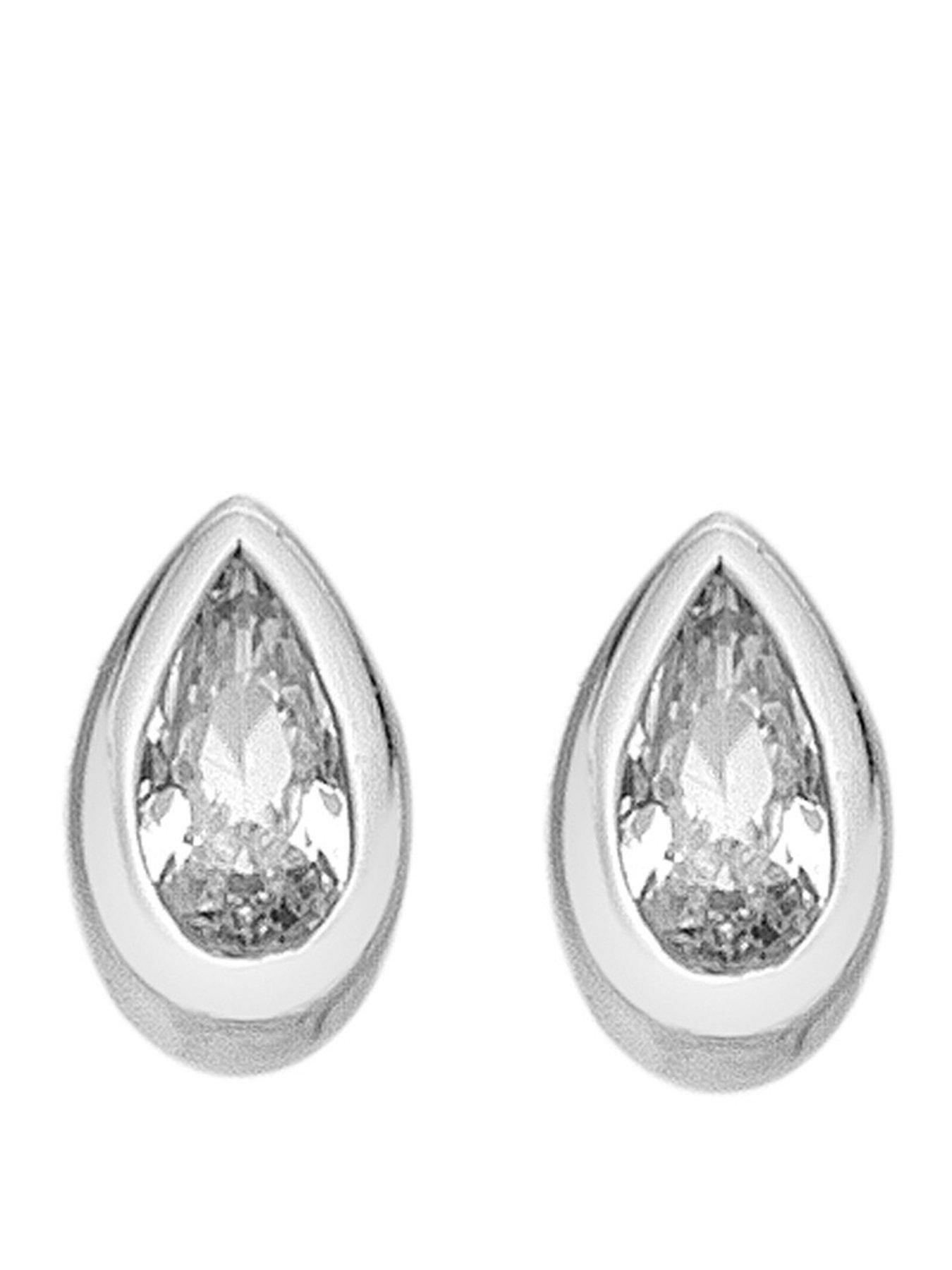 Image 1 of 3 of Silver Whisper SWFY CZ Teardrop Earrings