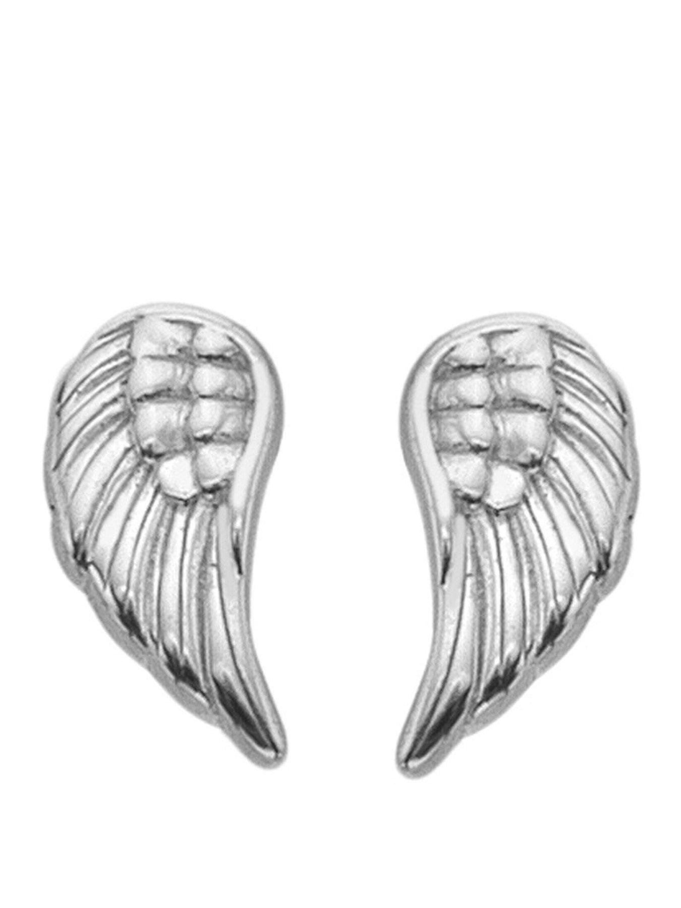 Silver Whisper Swfy Angel Wing Earrings