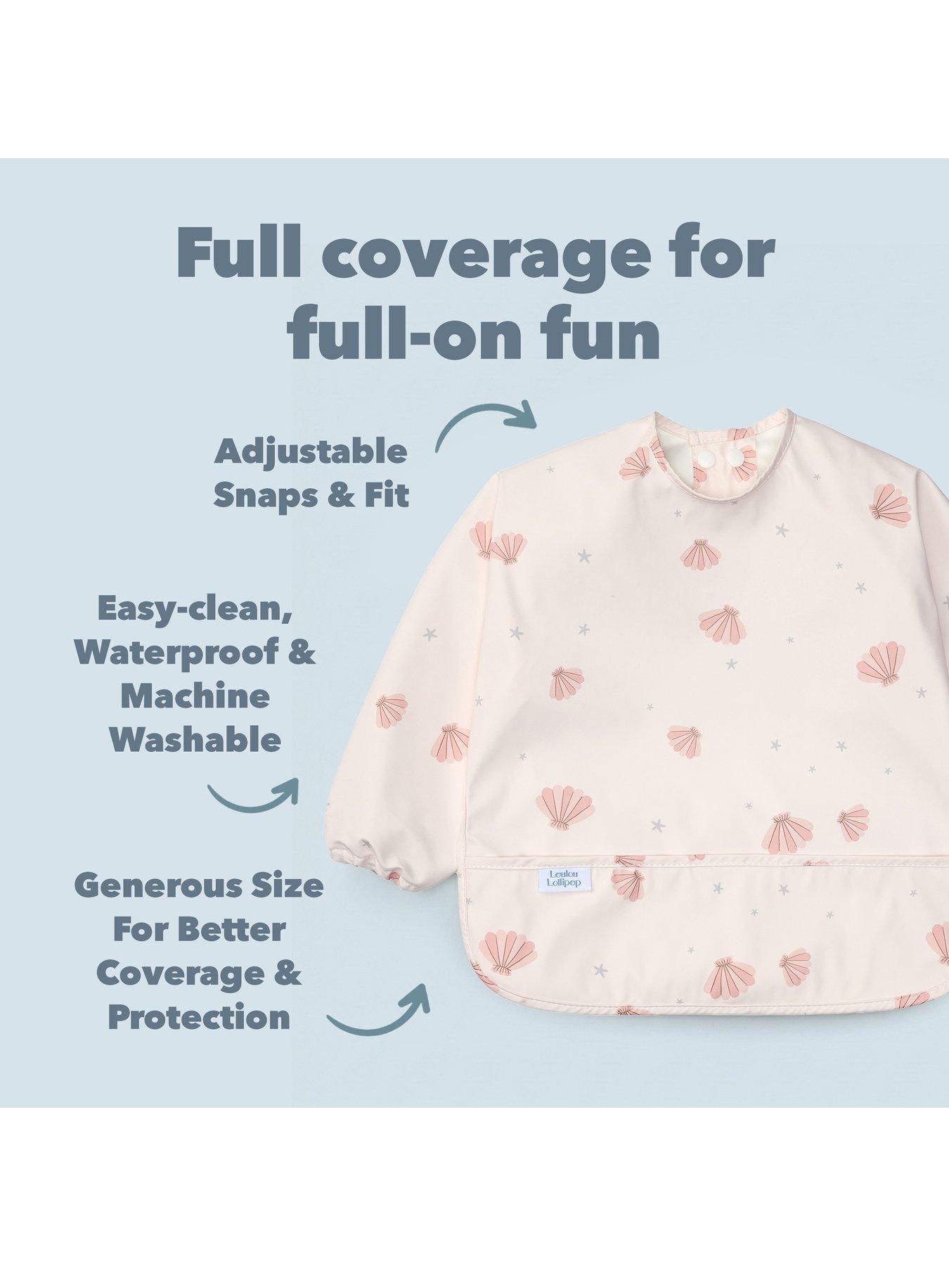 Image 2 of 6 of Loulou Lollipop Dinner Time Bundle - Sleeved Bib - Pink