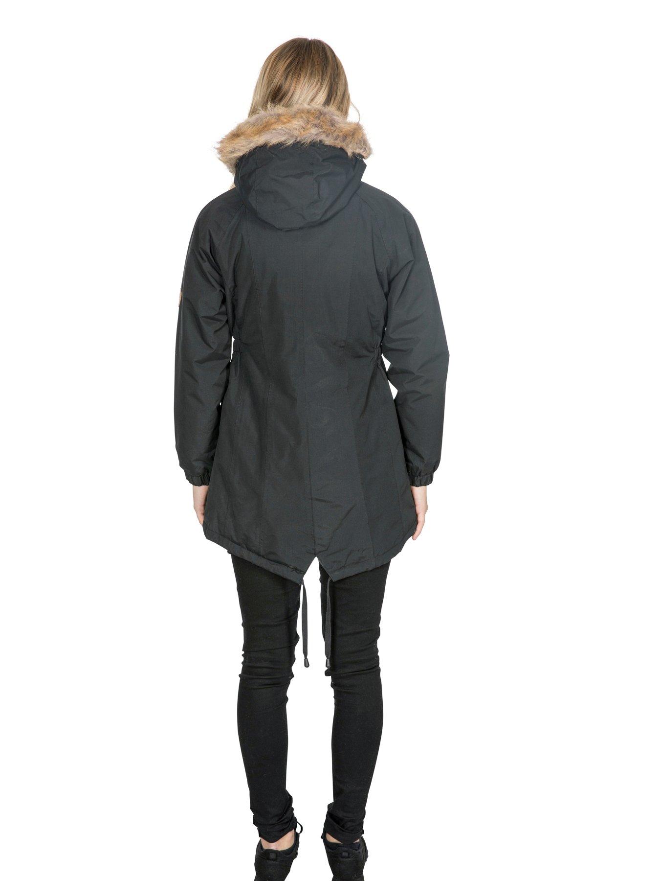 Image 2 of 2 of Trespass Womens Celebrity Waterproof Fleece Lined Longer Length Parka Jacket - Black
