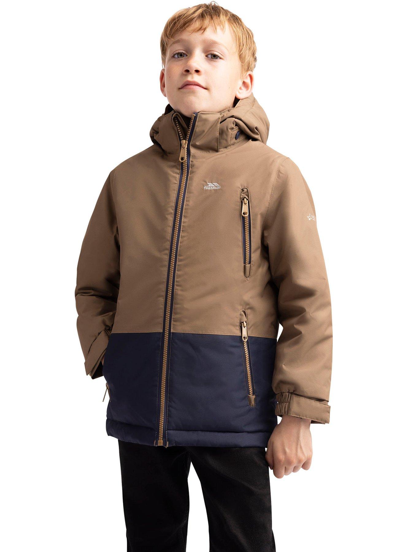 Trespass Boys Padded Waterproof Rain Jacket Franzz Brown 9/10 - Image 5