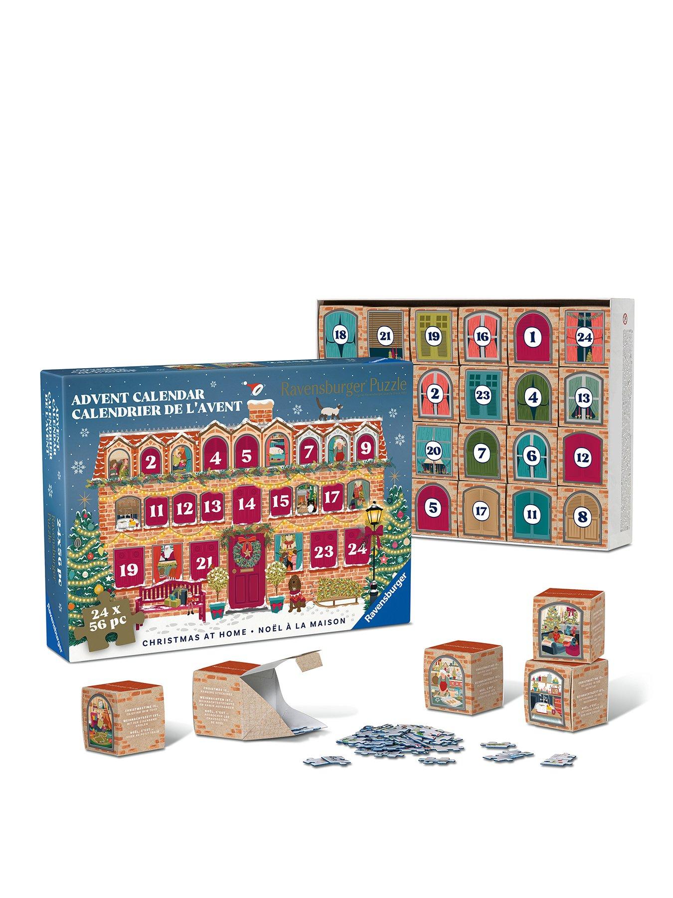 Image 1 of 3 of Ravensburger 24-Day 56-Piece Puzzle Advent Calendar - Christmas At Home