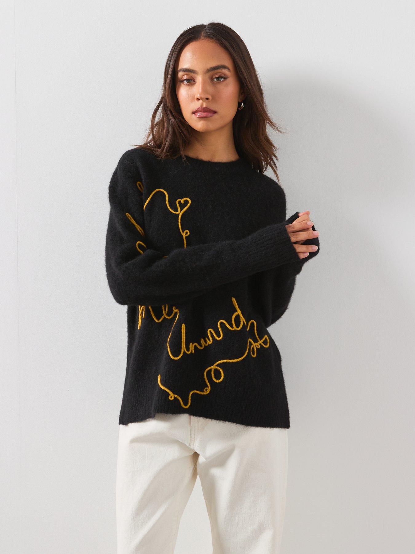 Image 5 of 6 of AllSaints Unwind Crew Neck Jumper - Black
