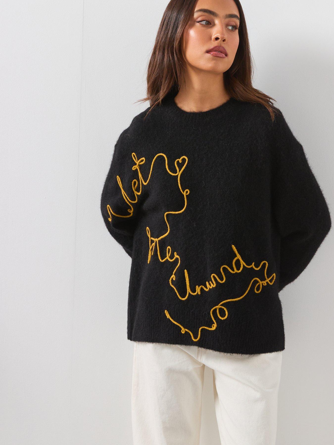 Image 6 of 6 of AllSaints Unwind Crew Neck Jumper - Black
