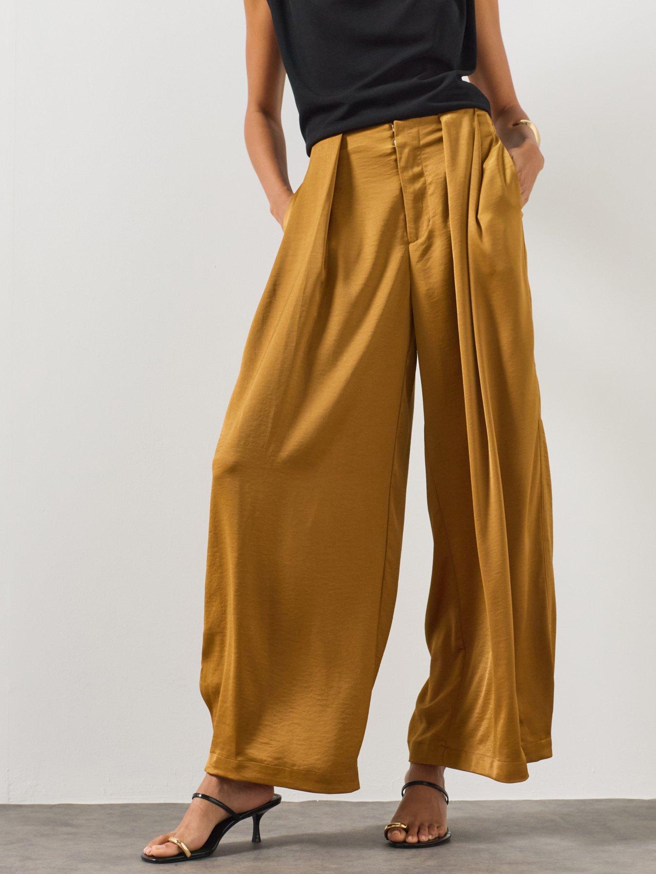 AllSaints Lola Cocoon Legged Pleated Trousers - Brown