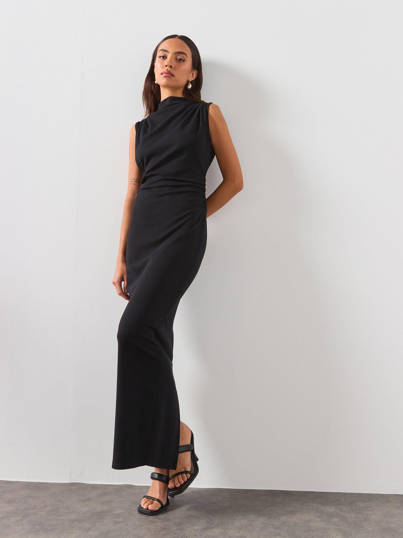 AllSaints Katarina Cowl Maxi Dress - Black