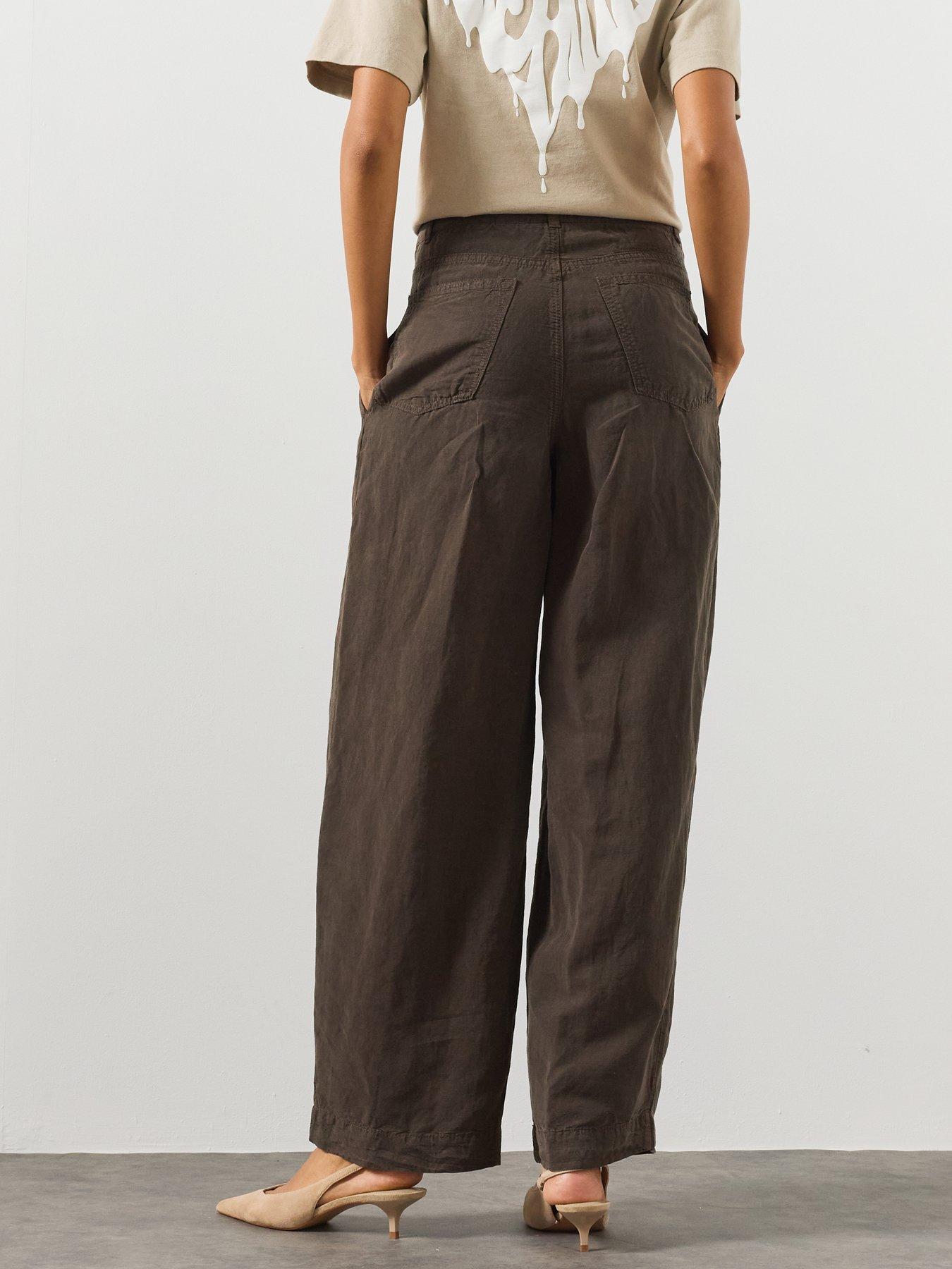 Image 2 of 5 of AllSaints Women's Phi Wide Leg Trousers - Brown