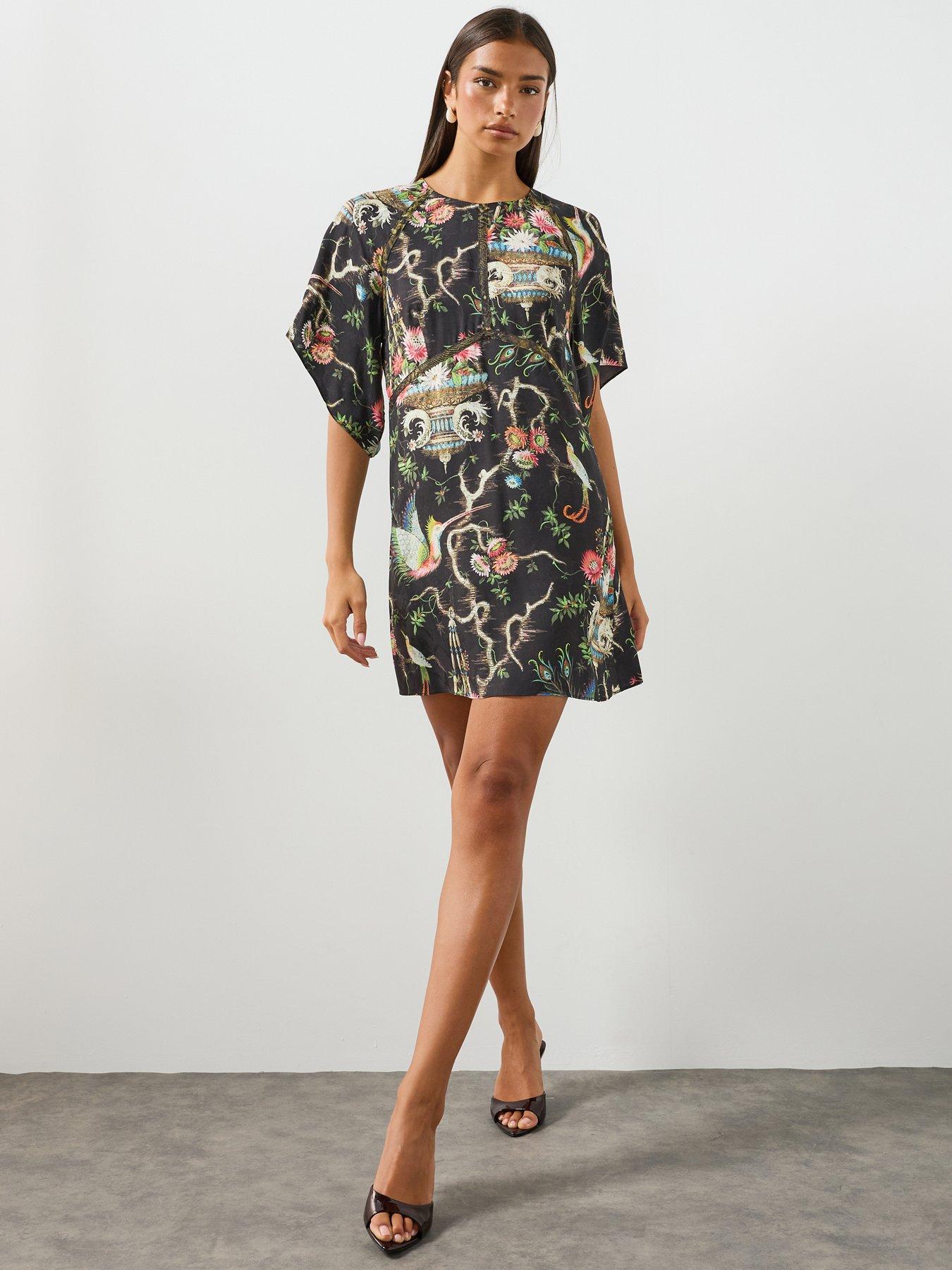 AllSaints Xena Relaxed Fit Mini Dress - Black