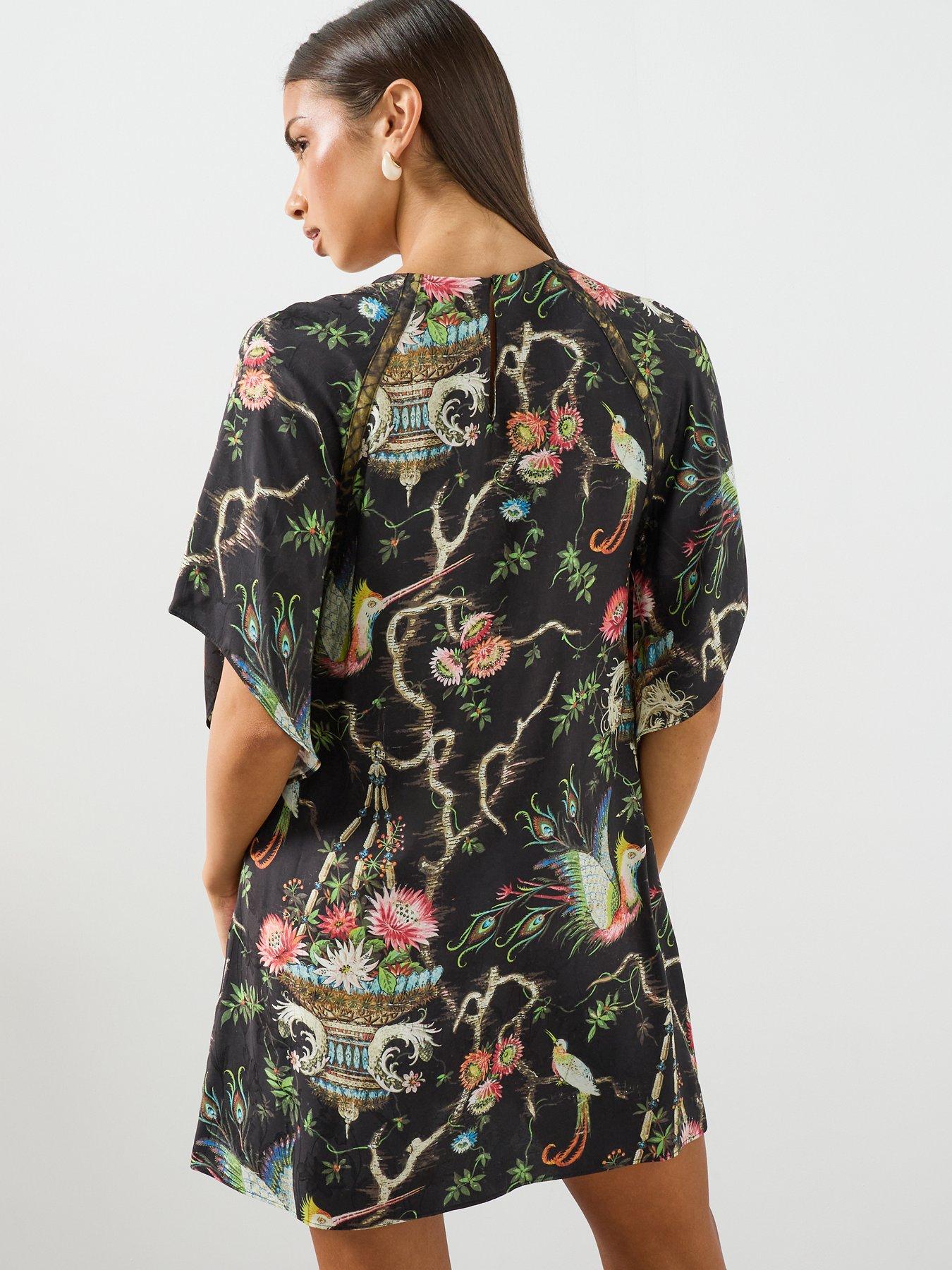 Image 2 of 5 of AllSaints Xena Relaxed Fit Mini Dress - Black