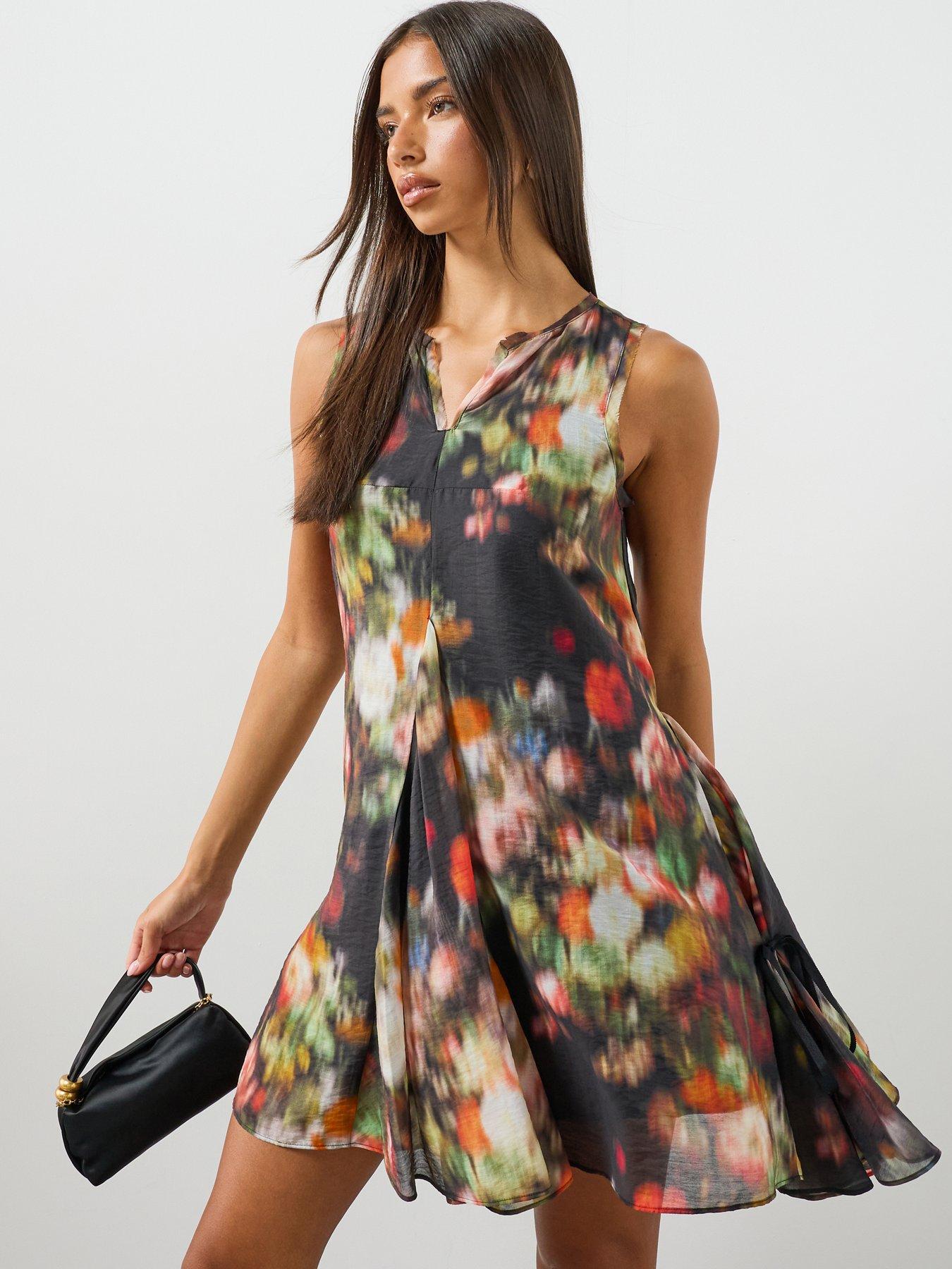 AllSaints Sybil Floral Mini Dress - Black