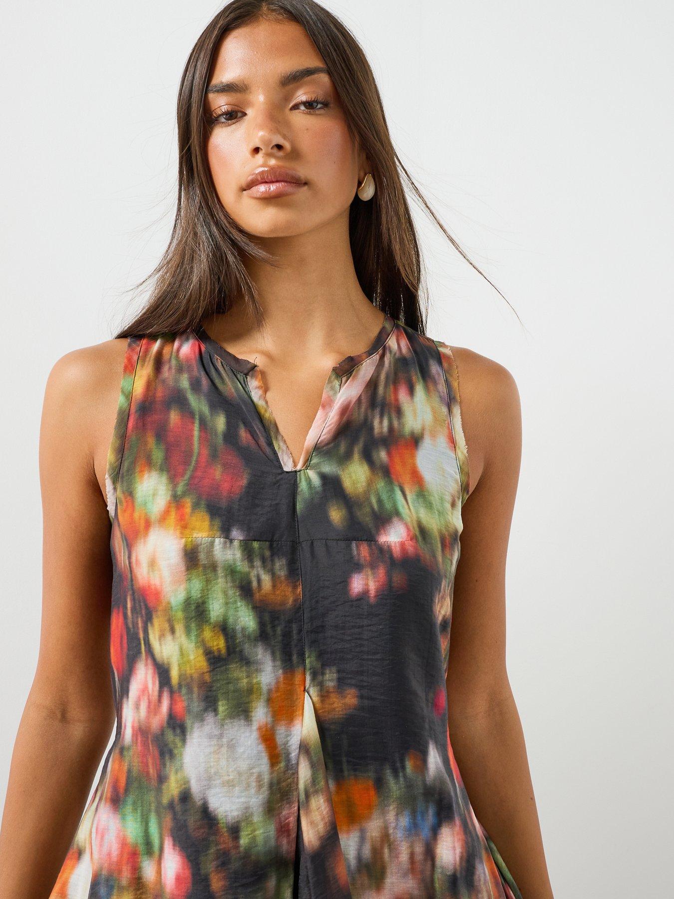 Image 6 of 6 of AllSaints Sybil Floral Mini Dress - Black